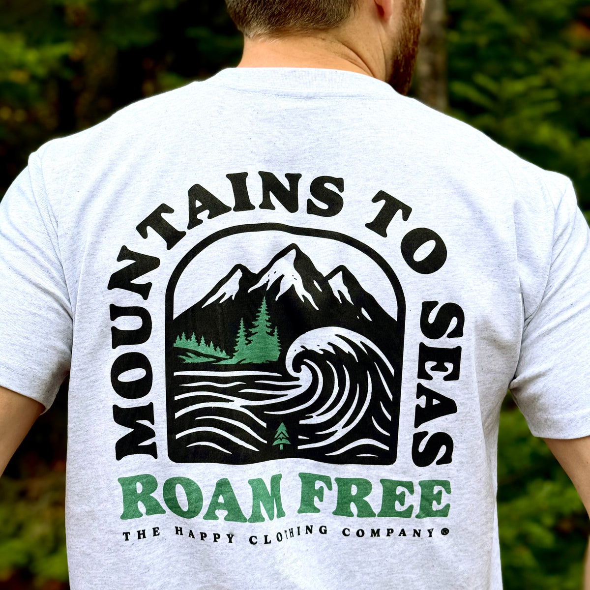 Mountains To Seas Back Print 'Lifestyle Tee' | Premium Heavyweight | - The Happy Clothing Company