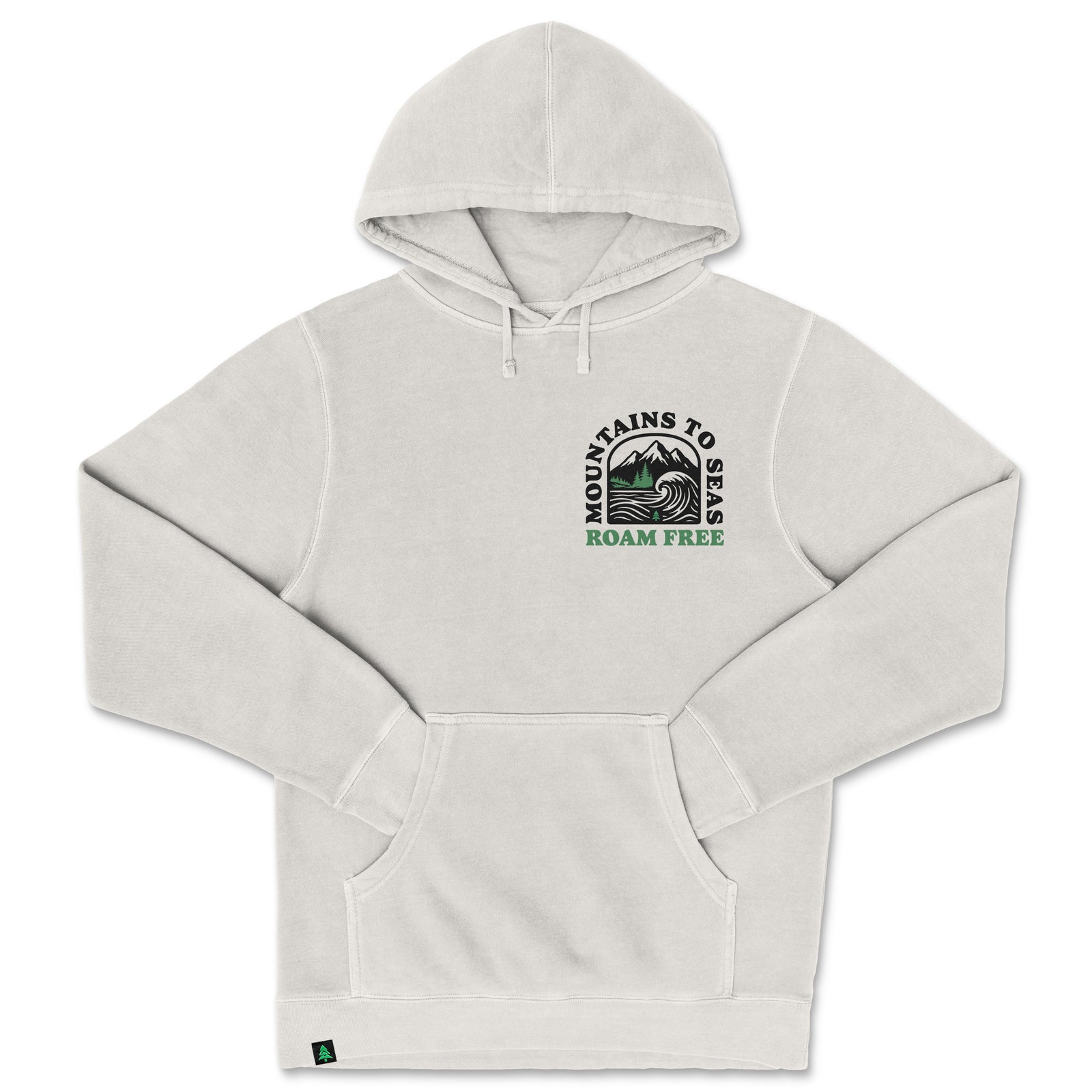 Mountains To Seas Nature-Dyed Unisex Hoodie - The Happy Clothing Company