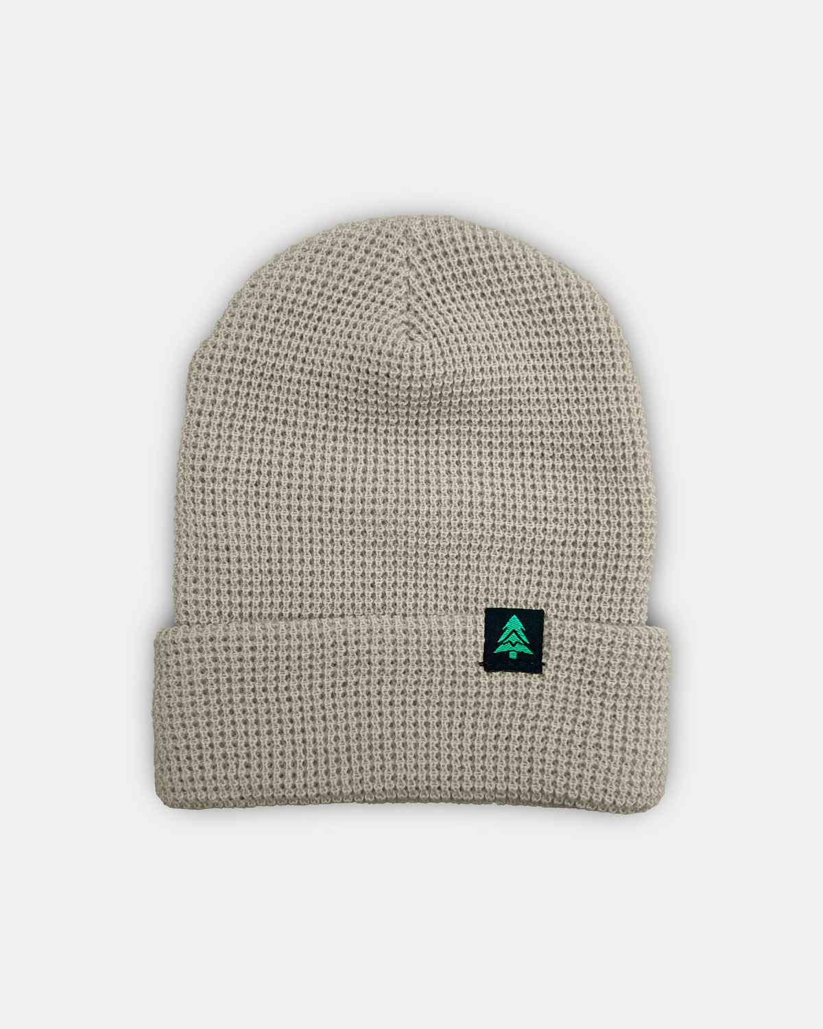 Mountain-Tree Label Waffle Cuffed Beanie
