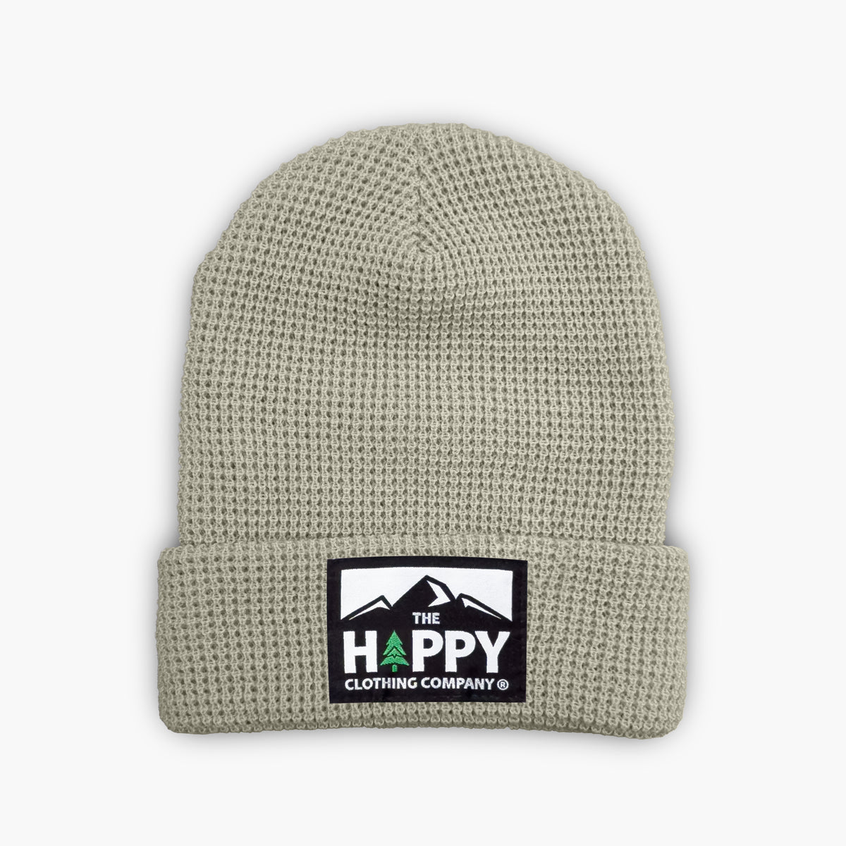 Logo Label Waffle Cuffed Beanie - The Happy Clothing Company