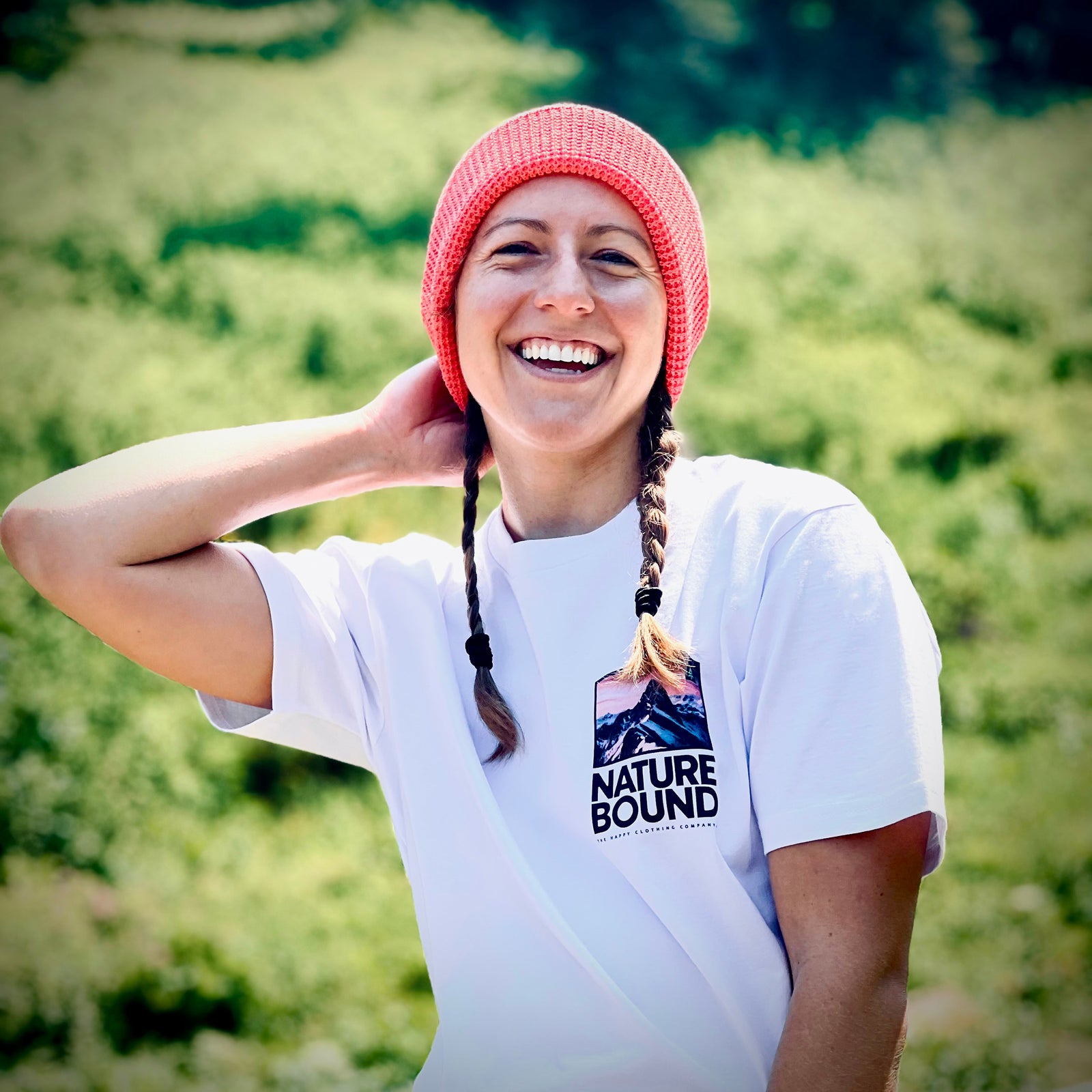 Mountain-Tree Label Waffle Cuffed Beanie - The Happy Clothing Company