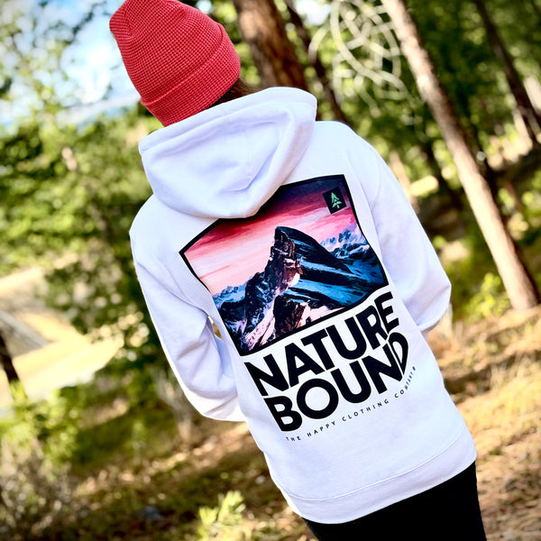 Nature Backs White Sweatshirt Back T-shirt Design Back Placement