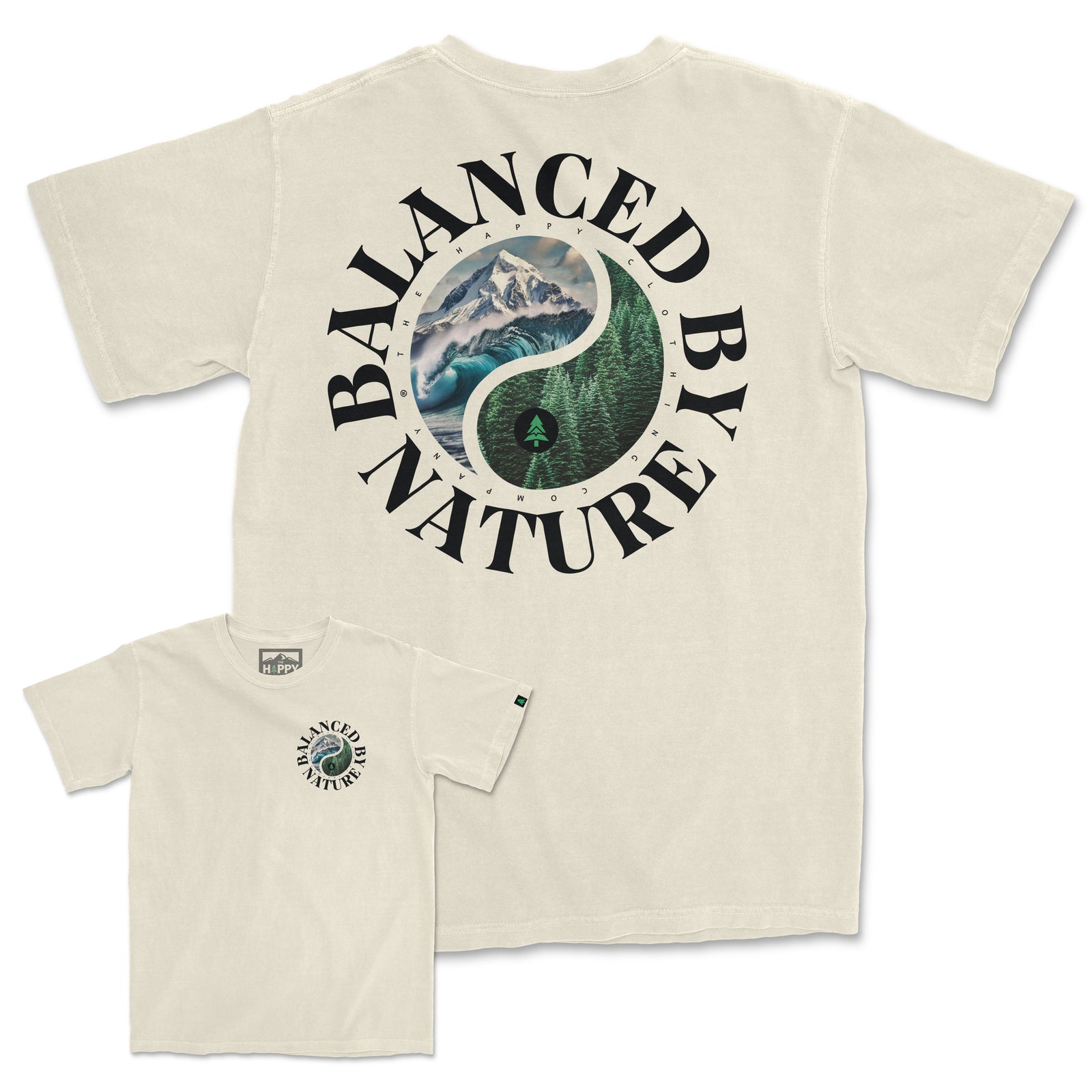 Balanced By Nature Vintage Tee | Oversized Heavyweight | - The Happy Clothing Company
