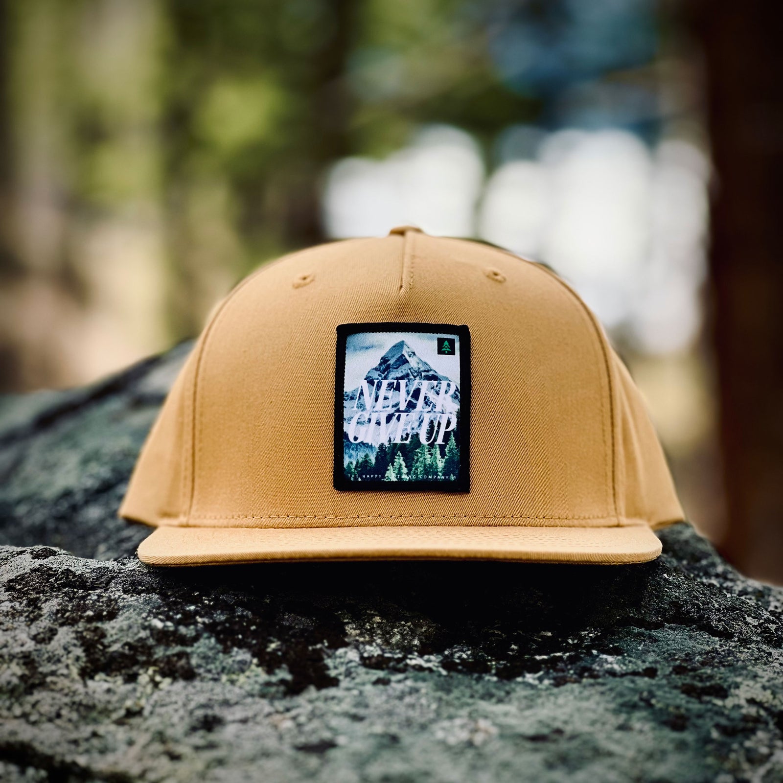 Never Give Up 5 Panel Twill Snapback - The Happy Clothing Company