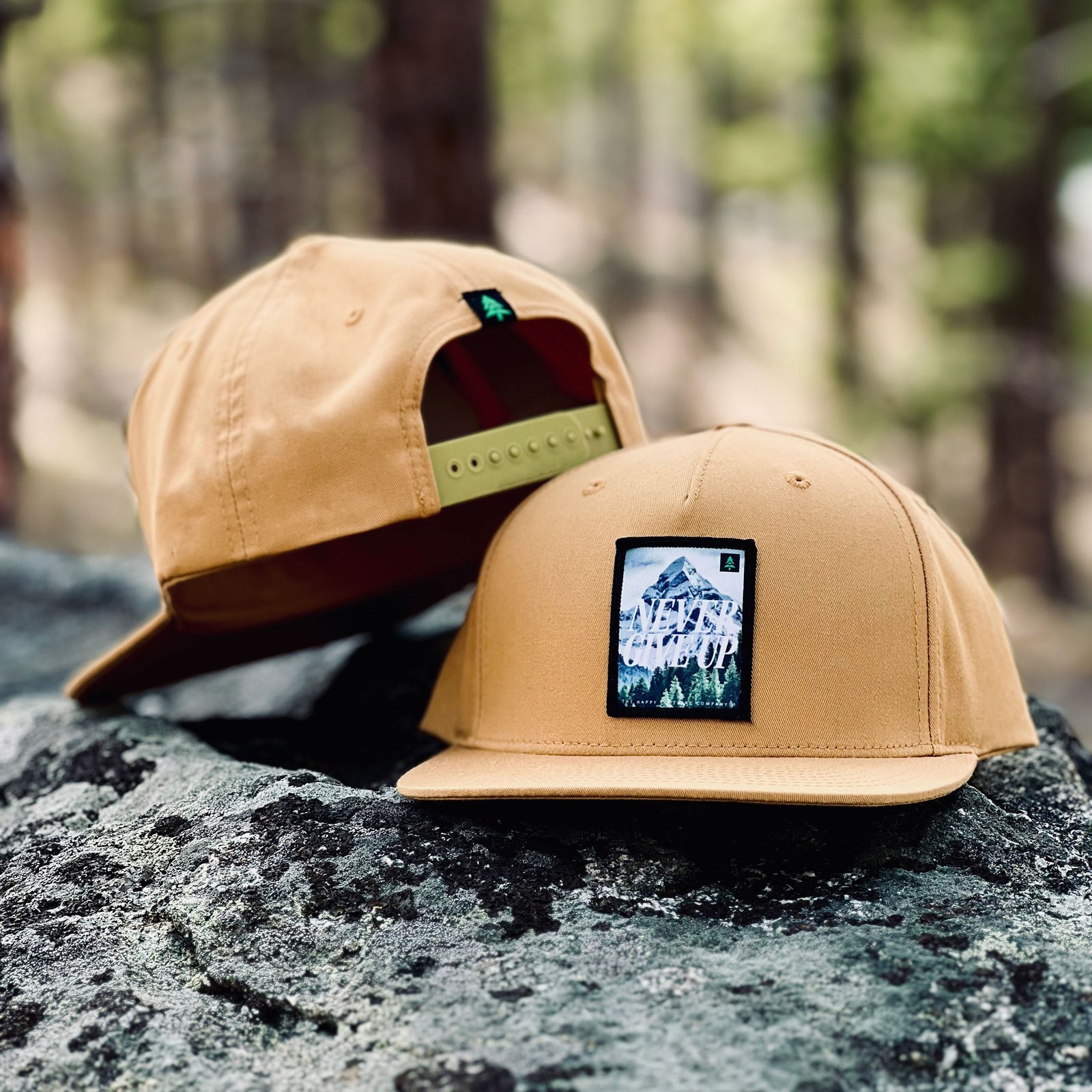 Never Give Up 5 Panel Twill Snapback - The Happy Clothing Company