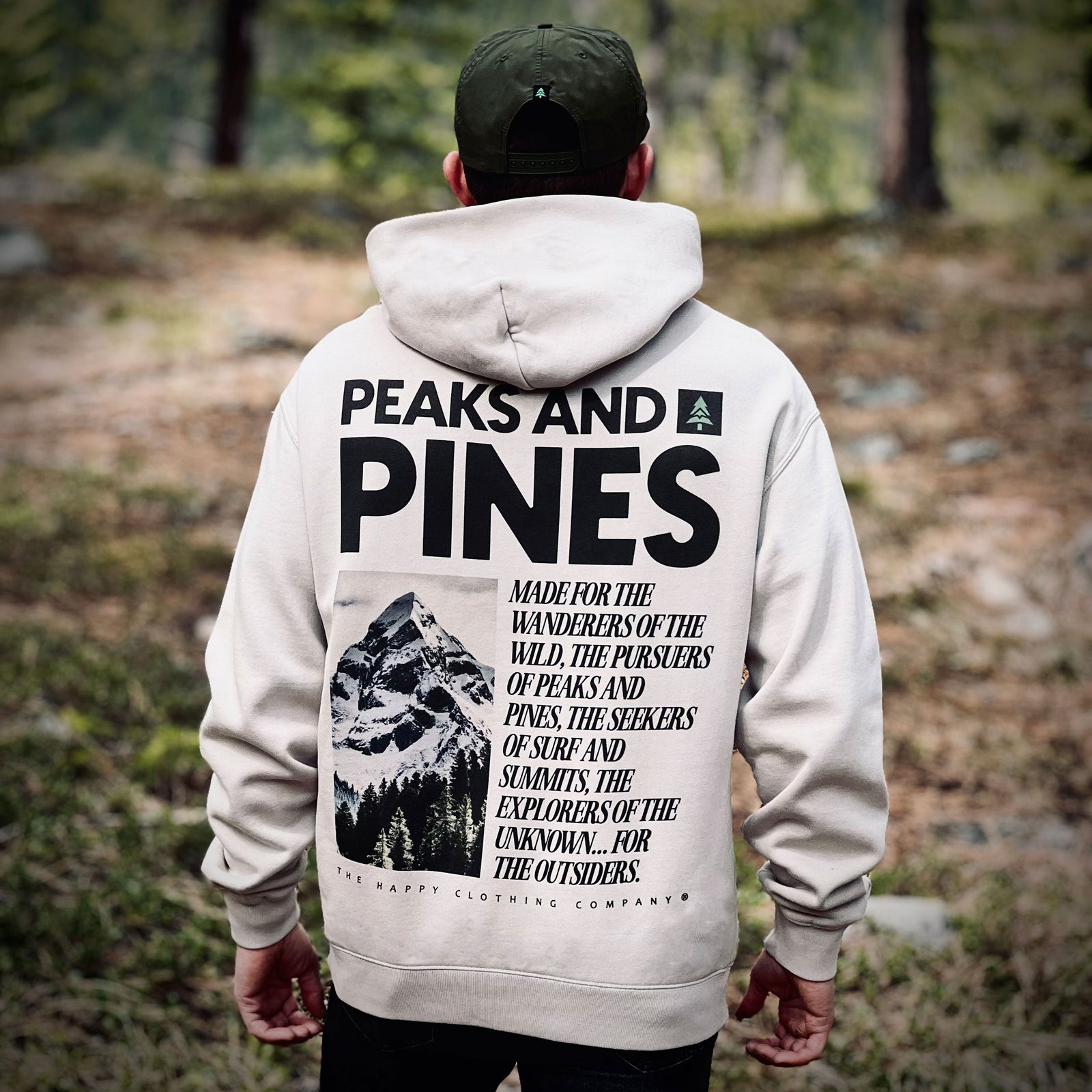 Peaks and Pines Unisex Relaxed Hoodie - The Happy Clothing Company