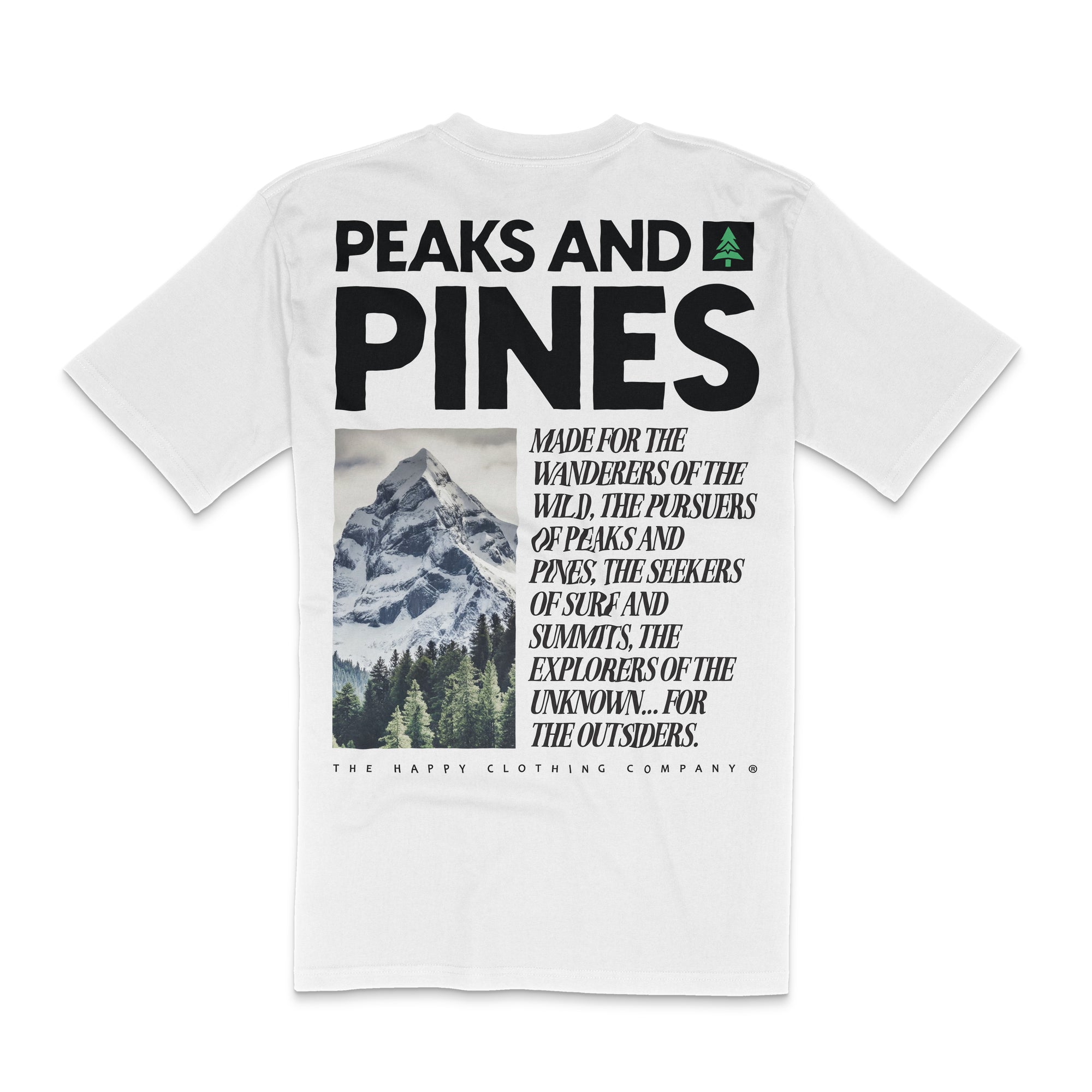 Peaks and Pines Back Print 'Lifestyle Tee' | Premium Heavyweight |