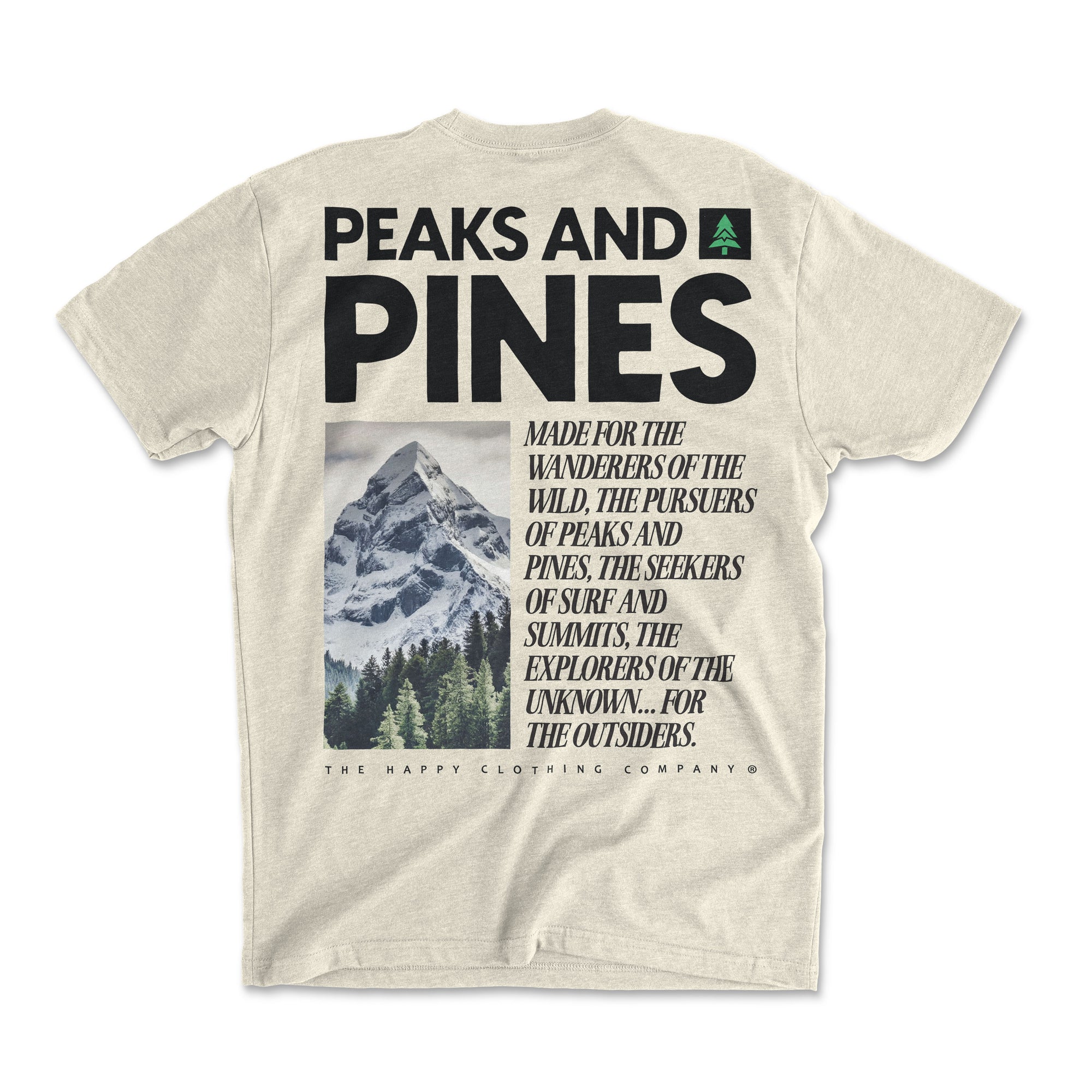 Peaks and Pines Back Print 'Explorer Tee' | Lightweight Blend |