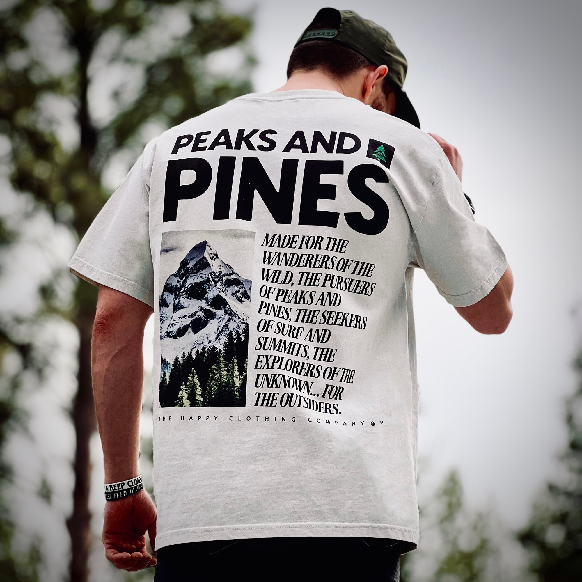 Peaks and Pines Back Print 'Vintage Tee' | Oversized Heavyweight |