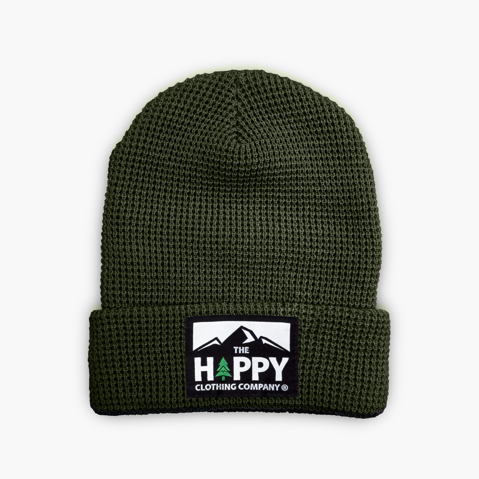 Logo Label Waffle Cuffed Beanie - The Happy Clothing Company