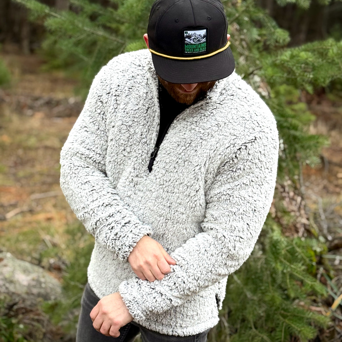 Men&#39;s Branded Quarter Zip Sherpa