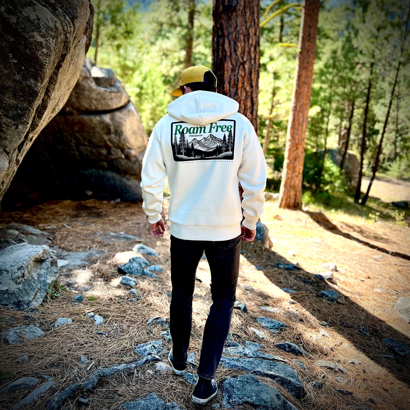 Roam Free & Wander Far Unisex Relaxed Hoodie - The Happy Clothing Company