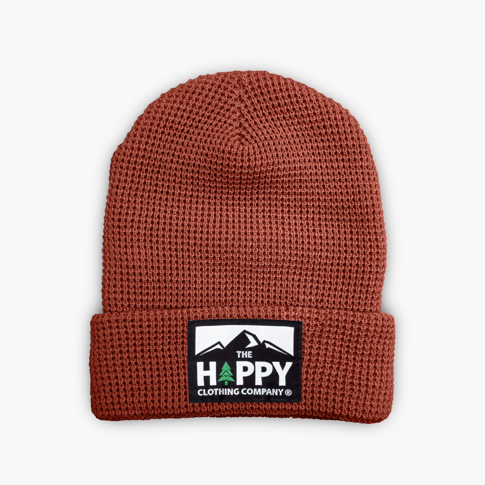 Logo Label Waffle Cuffed Beanie - The Happy Clothing Company