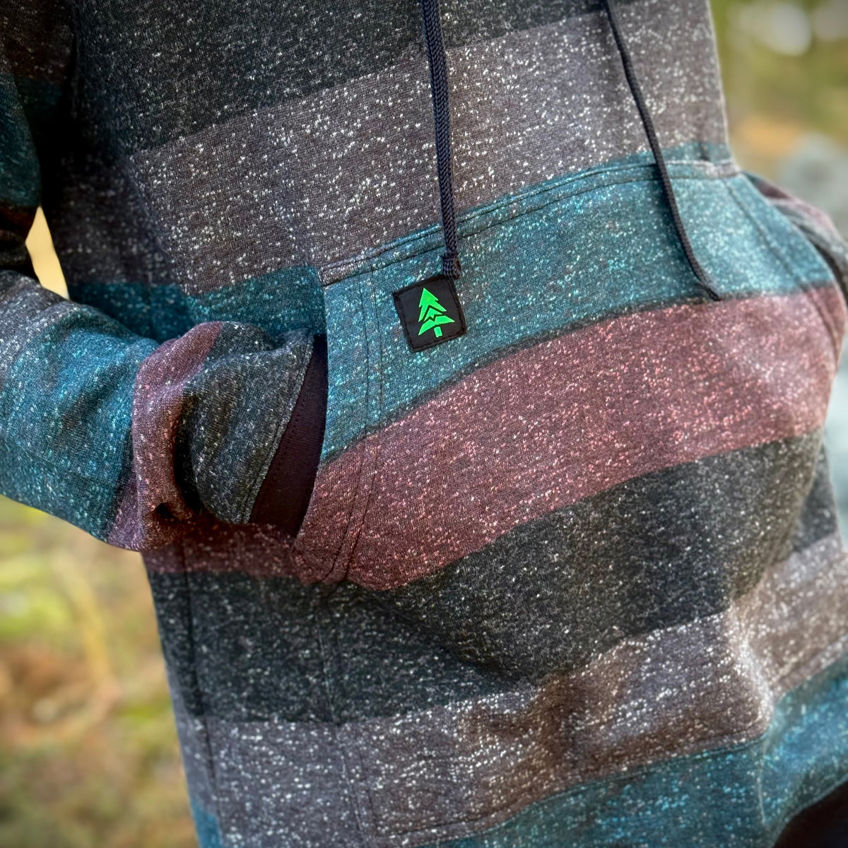 Oceanside Fleece Mid-weight Hoodie w/ Mountain Tree - The Happy Clothing Company