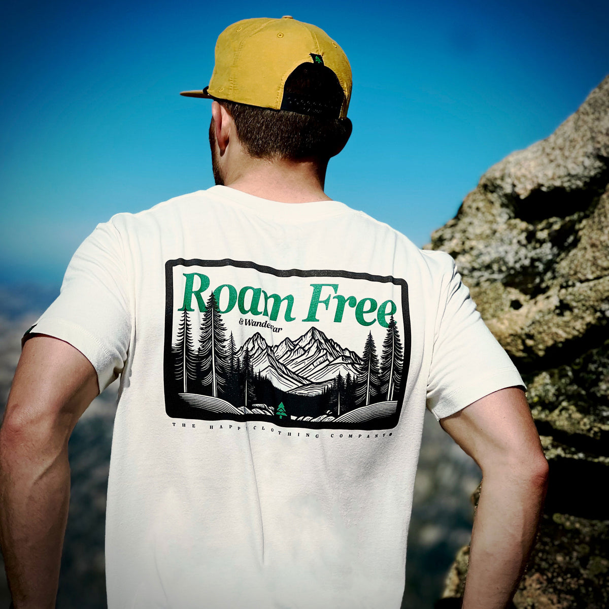 Roam Free & Wander Far 'Explorer Tee' | Lightweight Blend | - The Happy Clothing Company