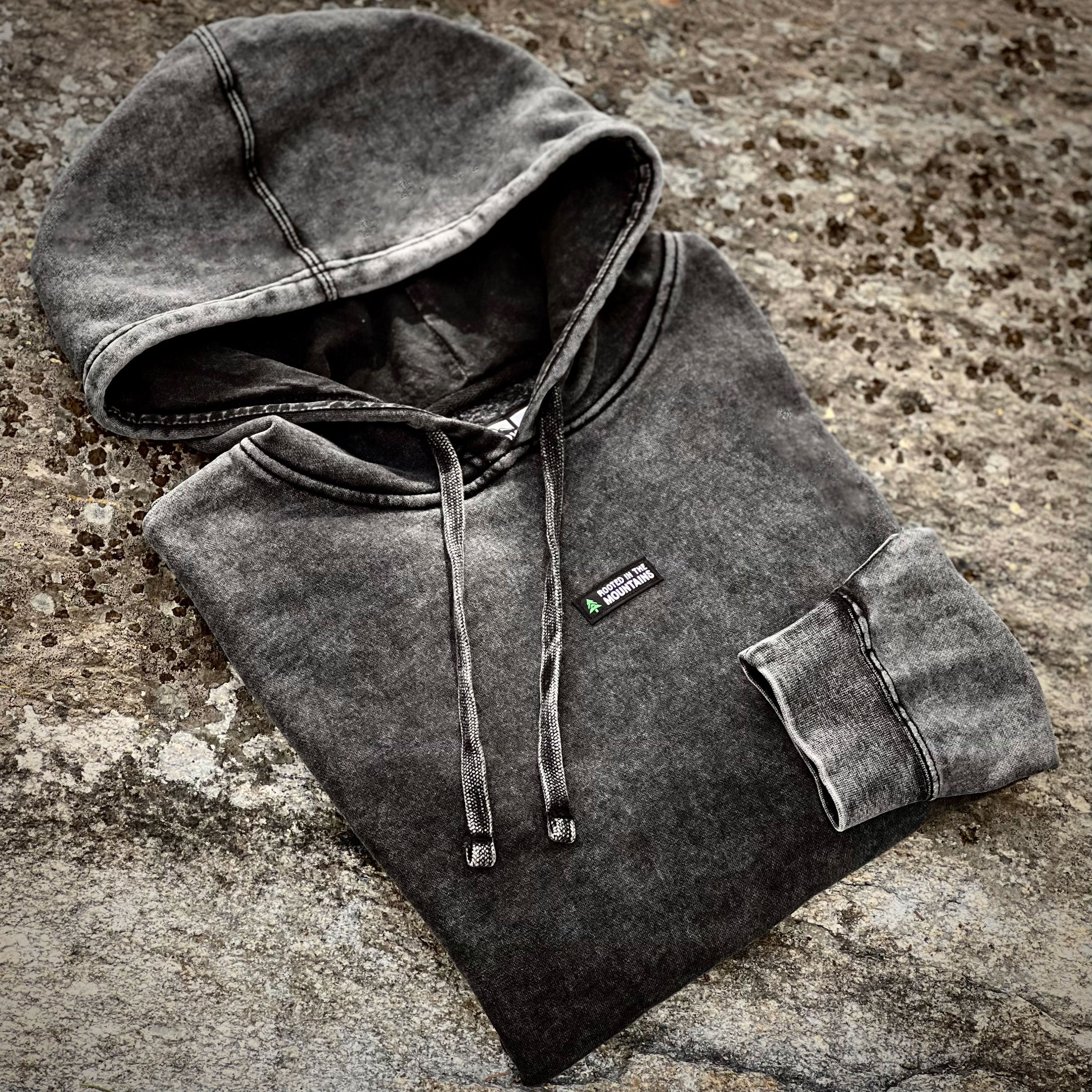 Rooted In The Mountains Mineral Wash Unisex Hoodie The Happy