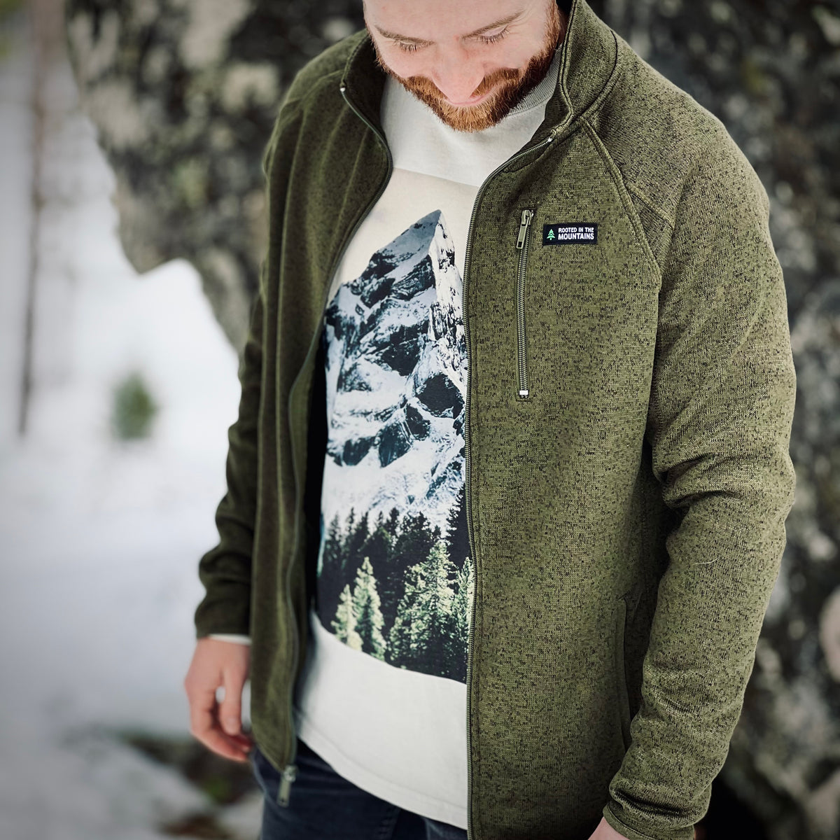Alpine Knit Full Zip Jacket w / Rooted In The Mountains Label