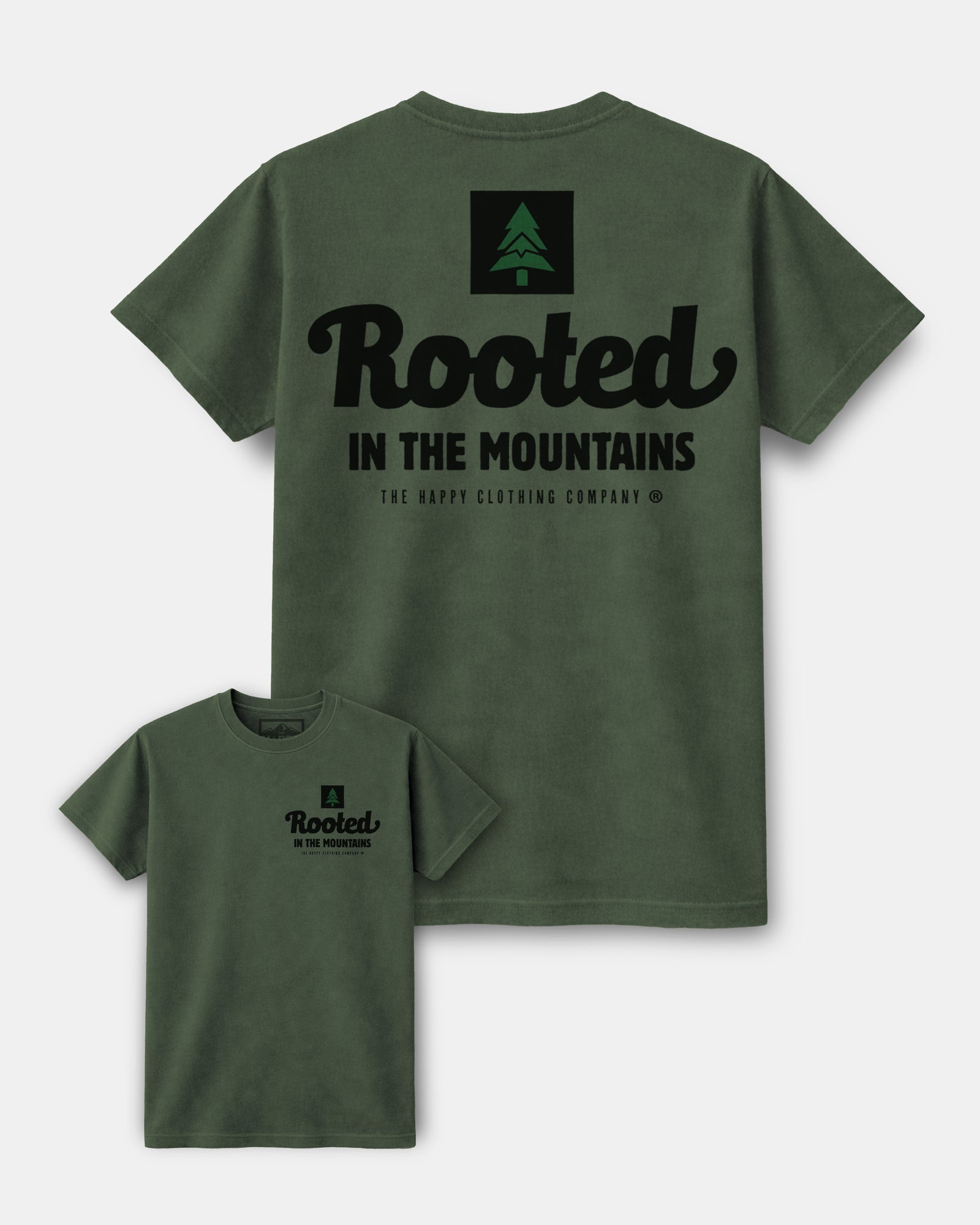 Rooted In The Mountains Nature-Dyed Tee - The Happy Clothing Company