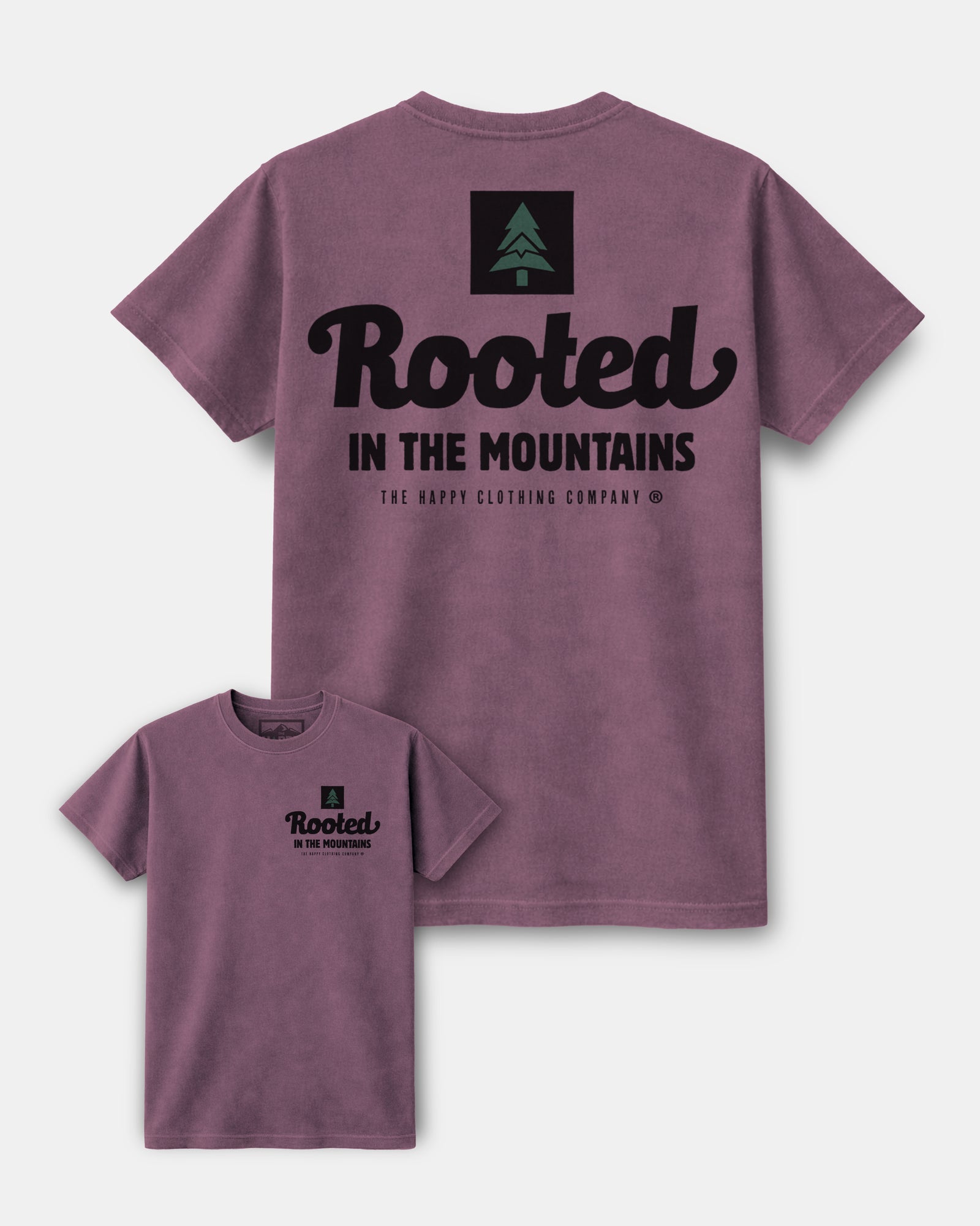 Rooted In The Mountains Nature-Dyed Tee - The Happy Clothing Company