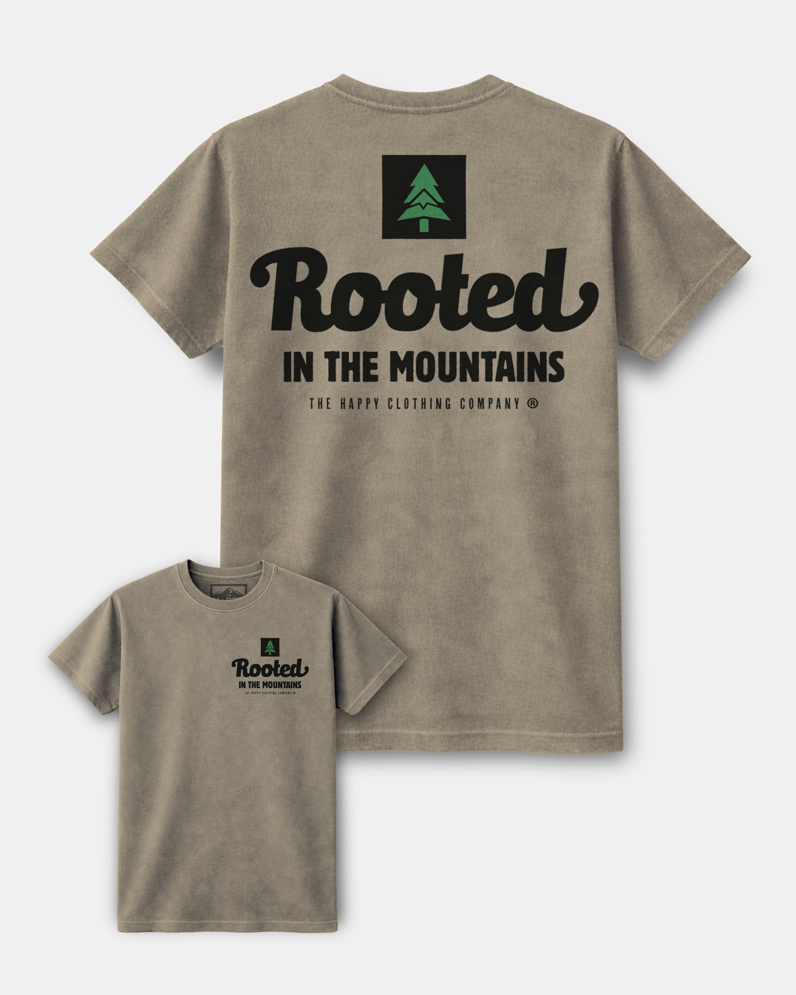 Rooted In The Mountains Nature-Dyed Tee - The Happy Clothing Company