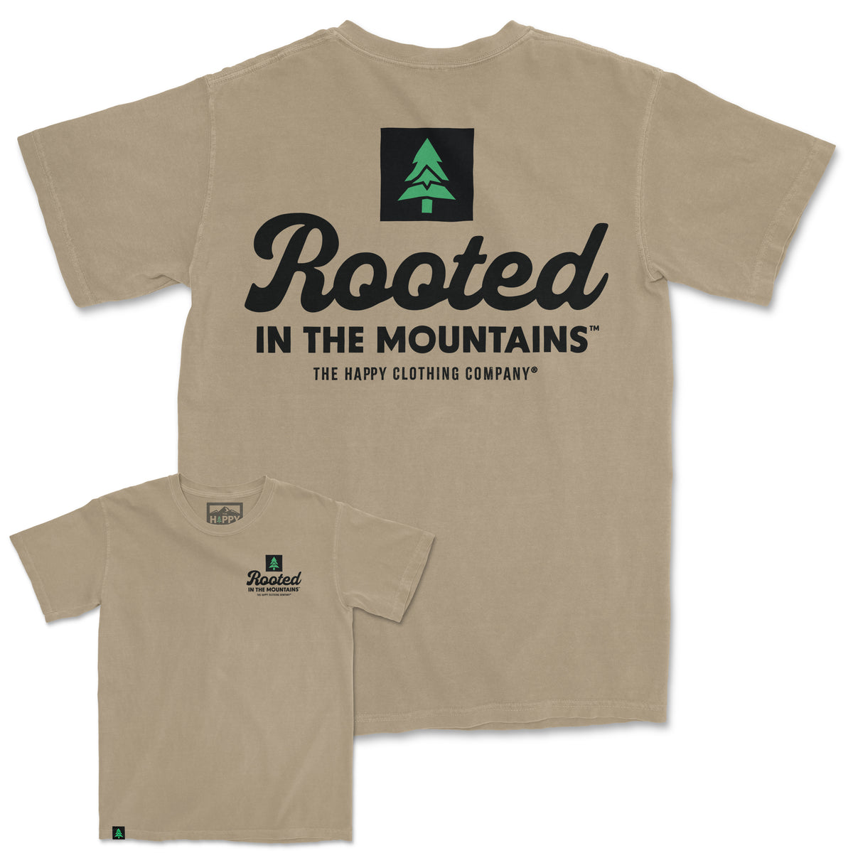 Rooted In The Mountains Nature-Dyed Tee - The Happy Clothing Company