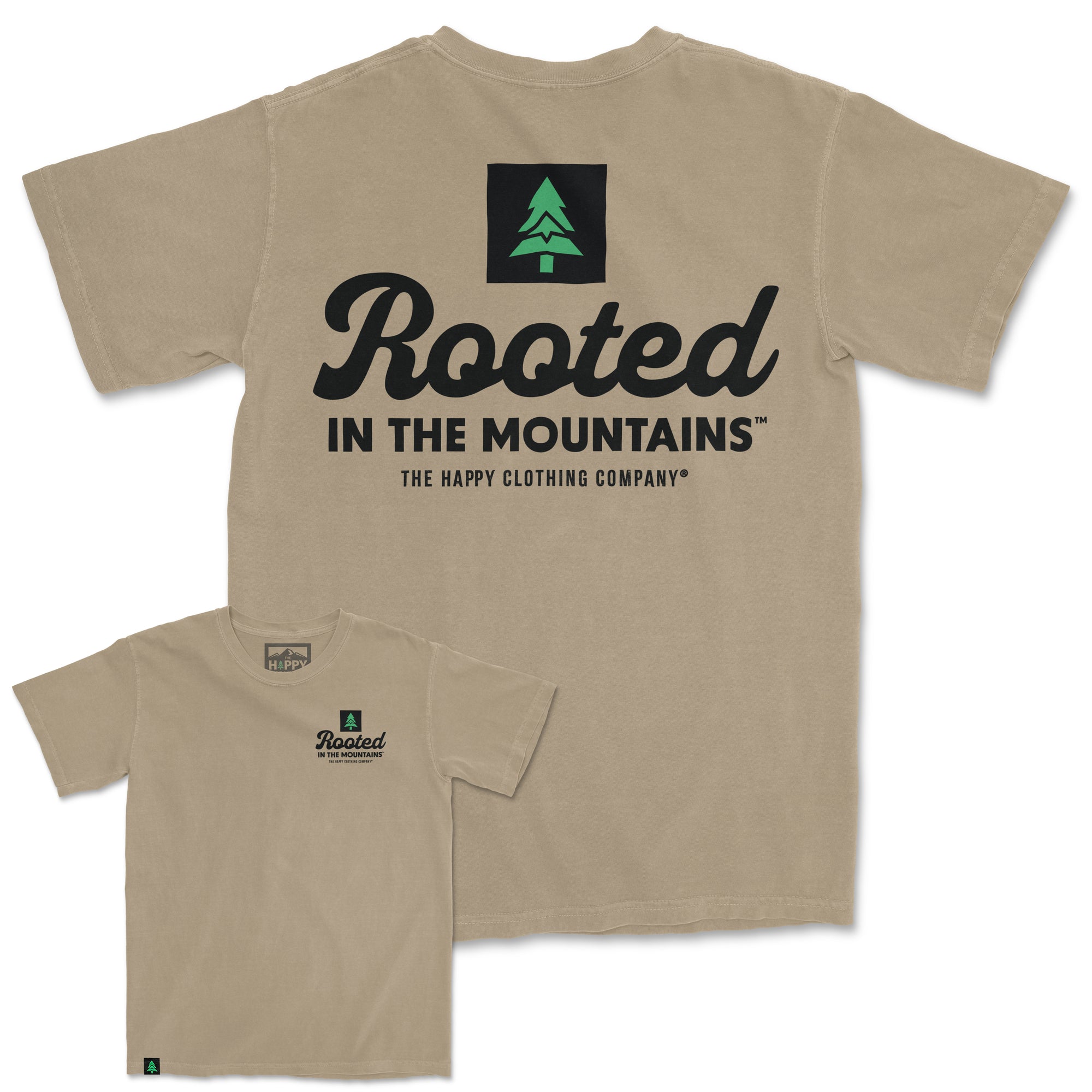 Rooted In The Mountains Nature-Dyed Tee - The Happy Clothing Company