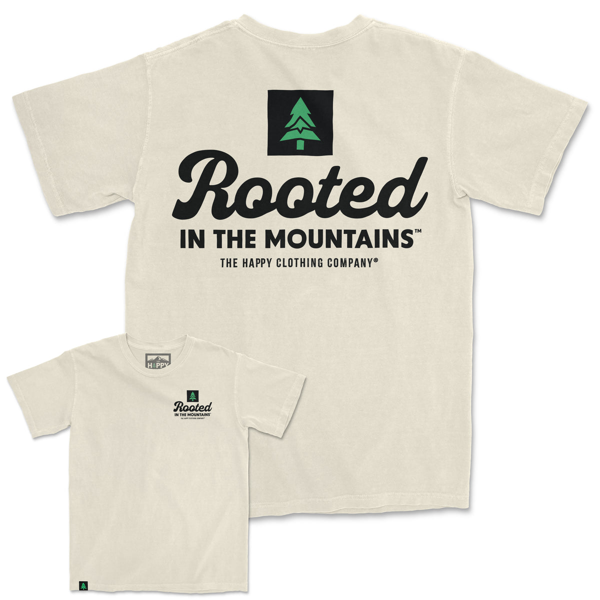 Rooted In The Mountains Nature-Dyed Tee - The Happy Clothing Company