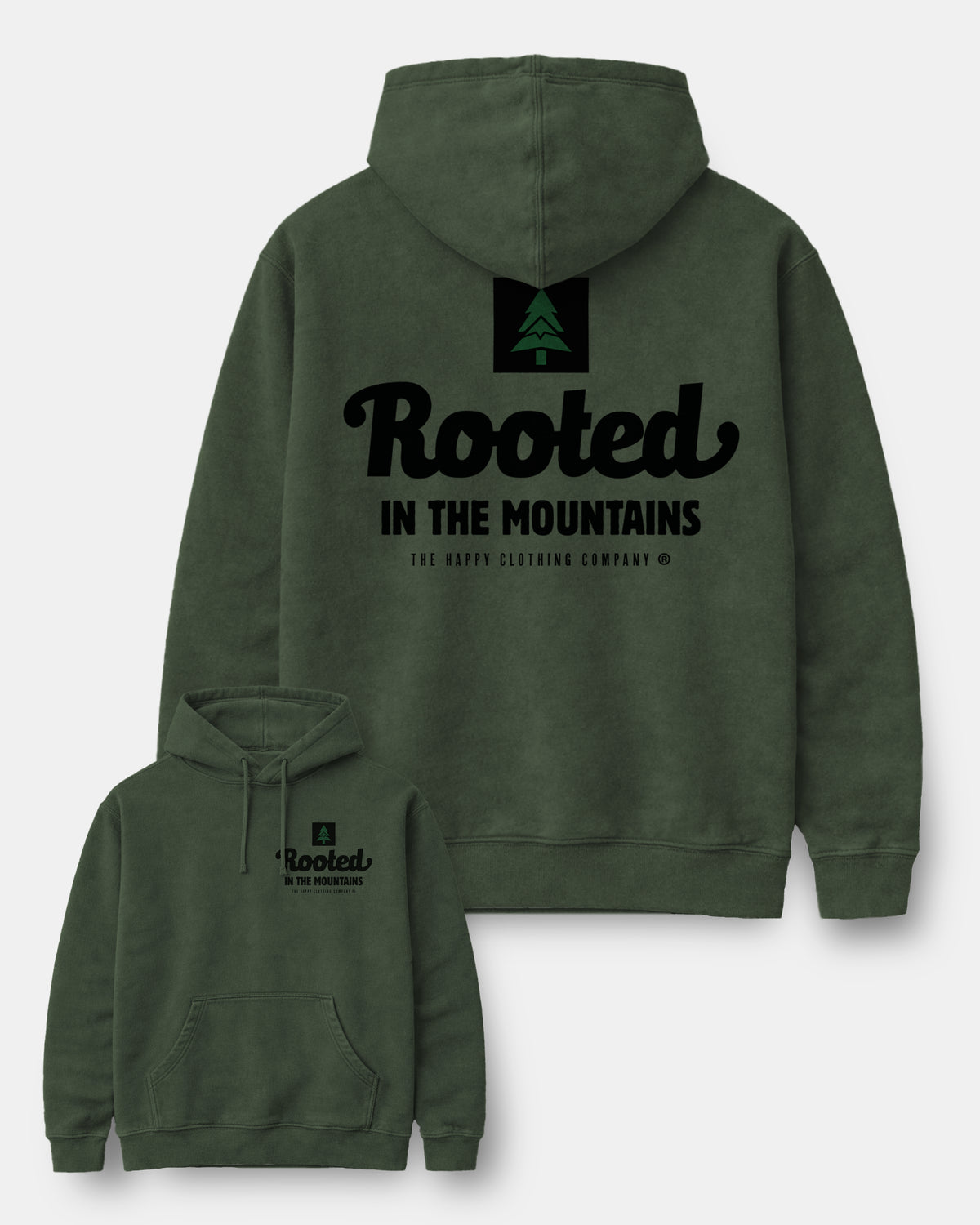 Rooted In The Mountains Nature-Dyed Unisex Hoodie - The Happy Clothing Company