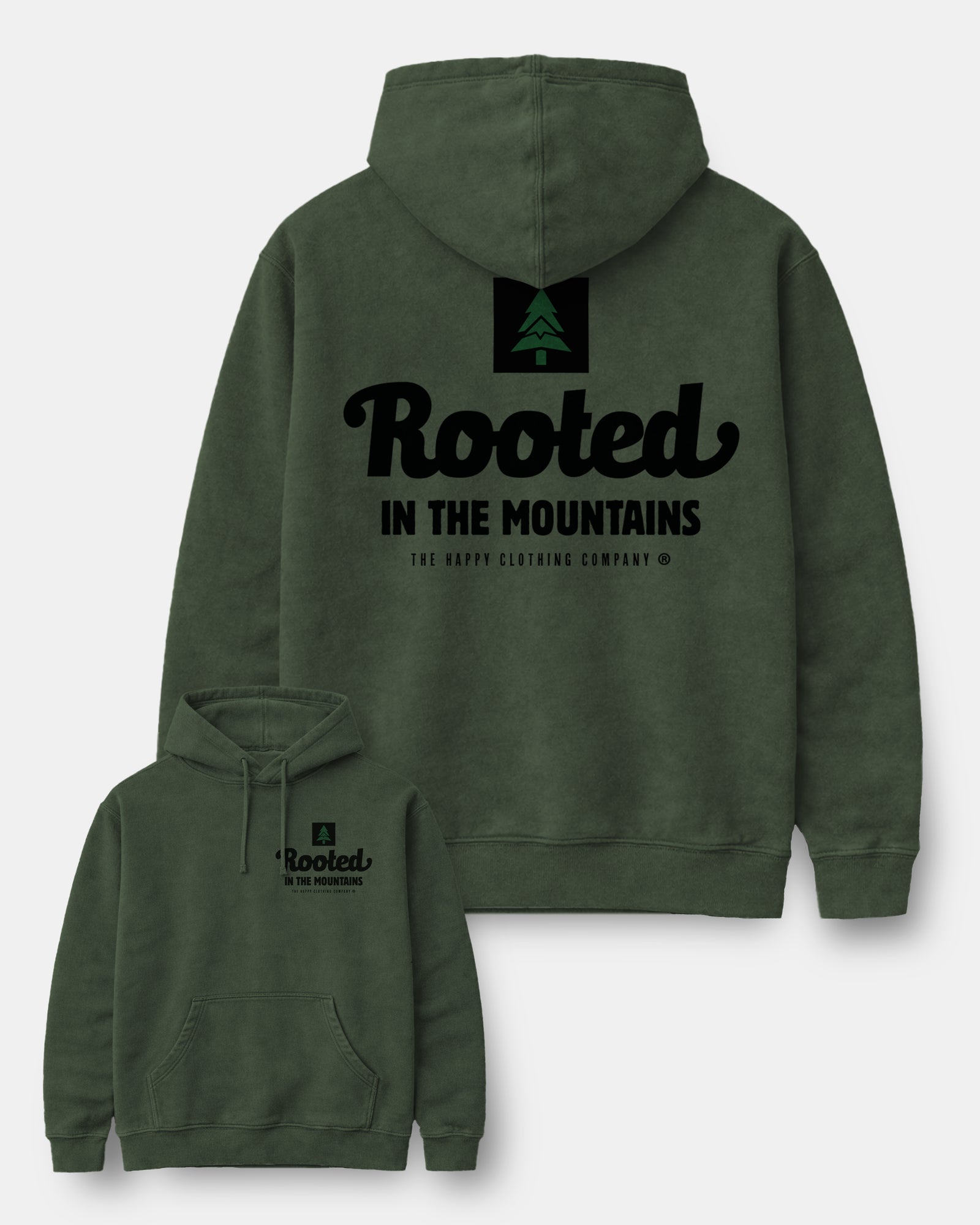 Rooted In The Mountains Nature-Dyed Unisex Hoodie - The Happy Clothing Company