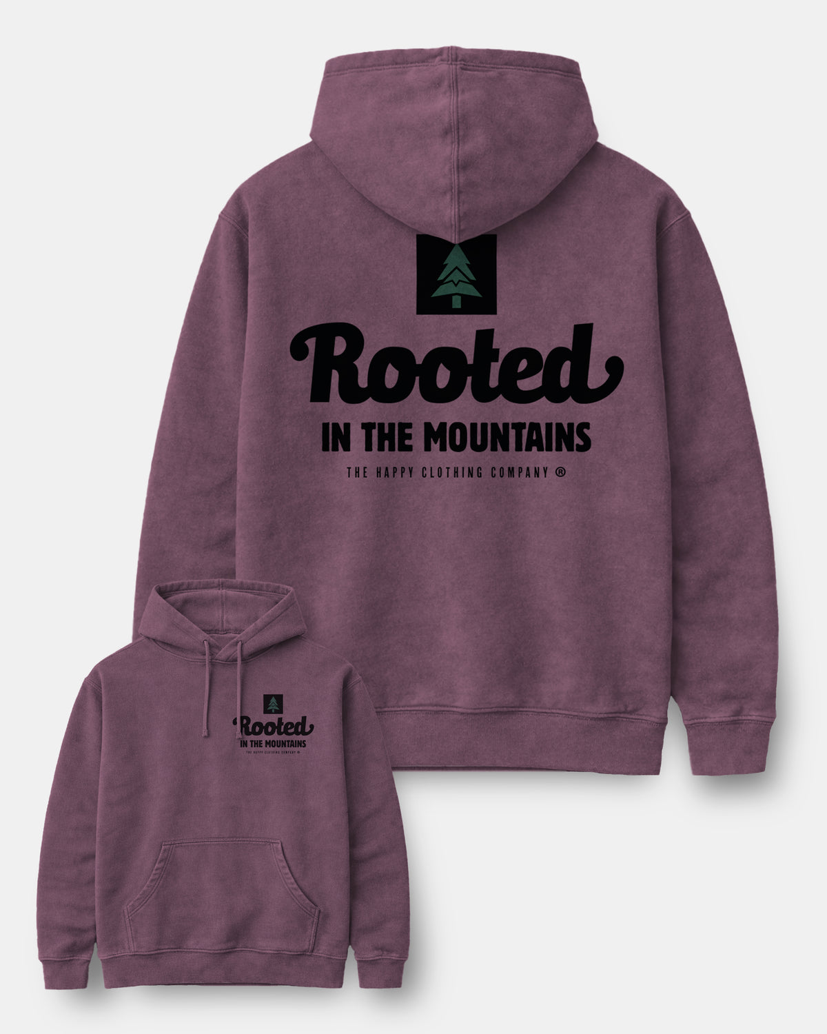 Rooted In The Mountains Nature-Dyed Unisex Hoodie - The Happy Clothing Company