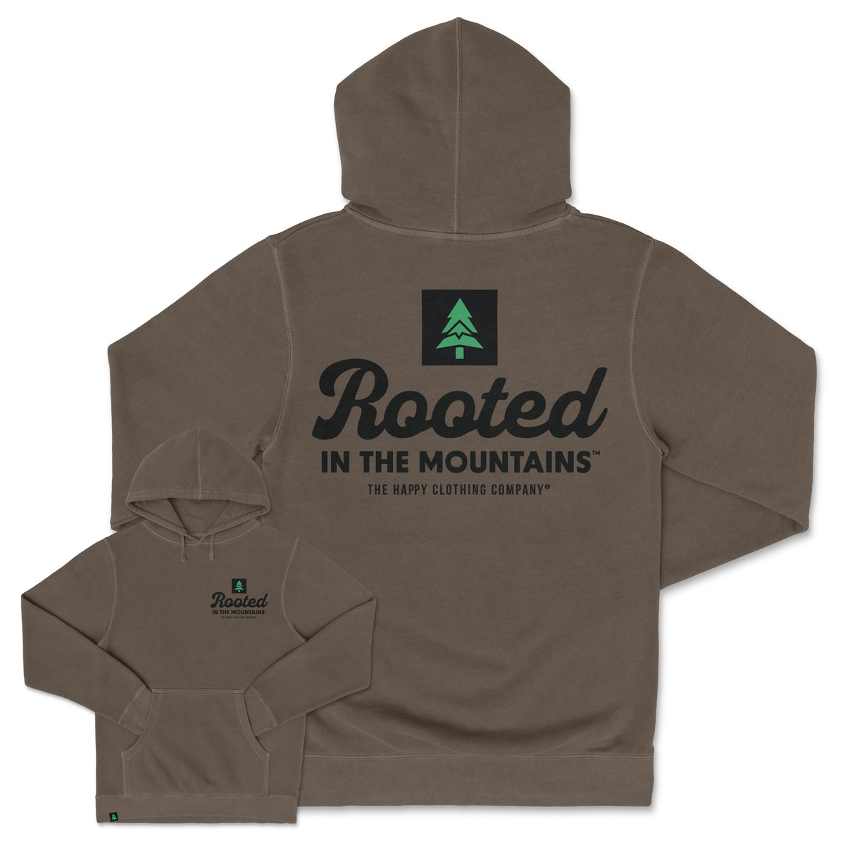 Rooted In The Mountains Nature-Dyed Unisex Hoodie - The Happy Clothing Company