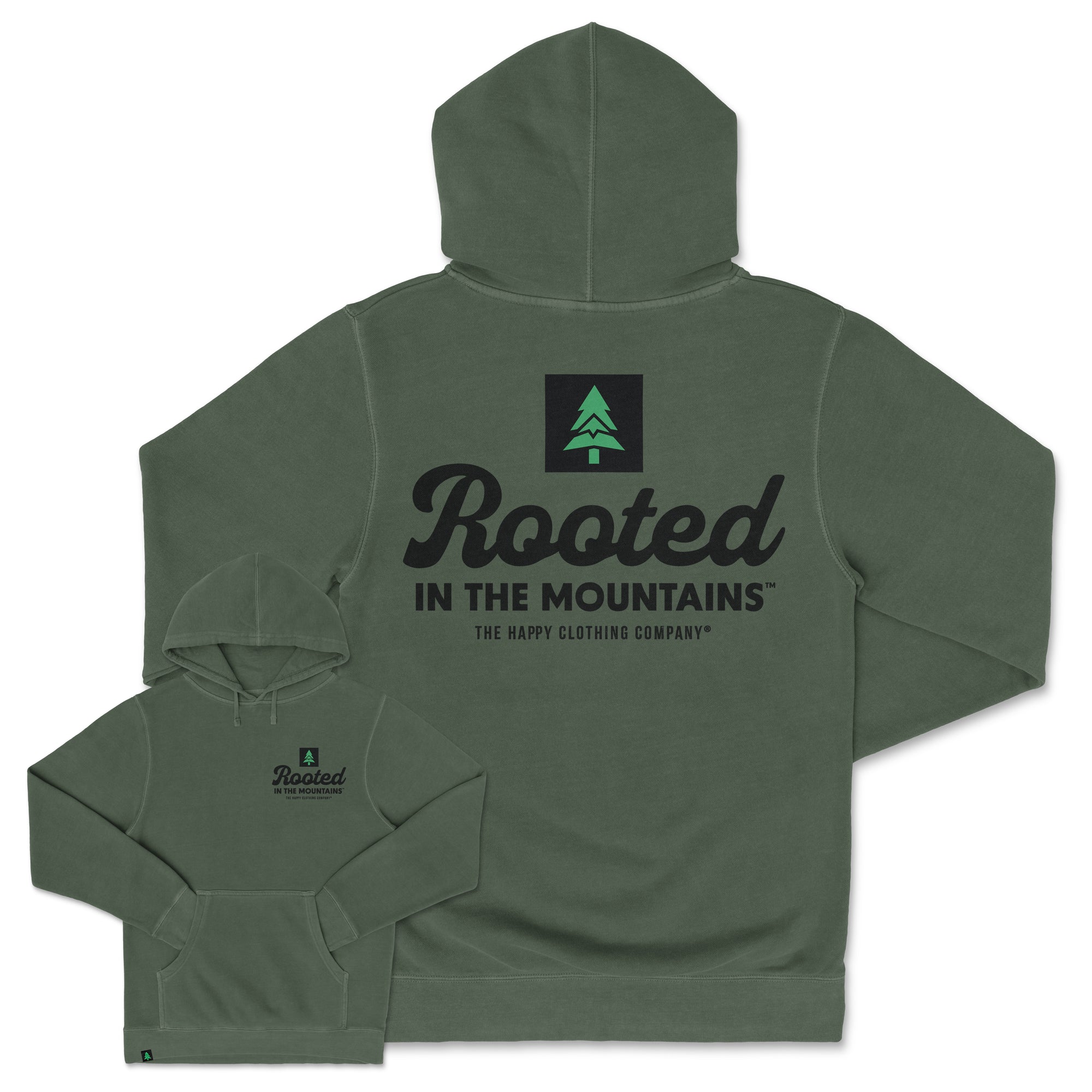 Rooted In The Mountains Nature-Dyed Unisex Hoodie - The Happy Clothing Company