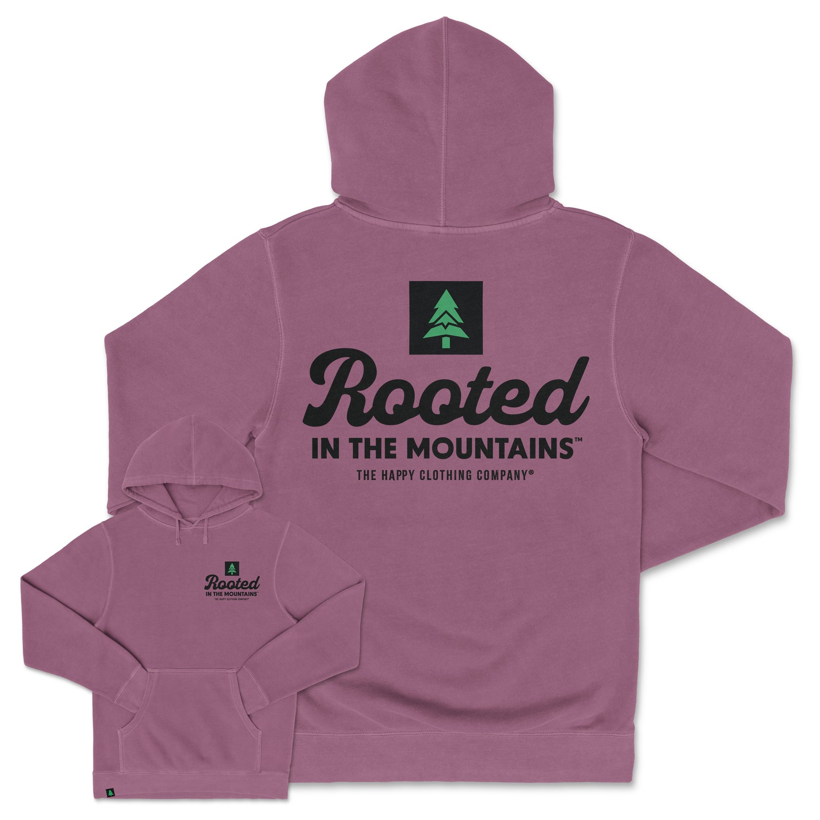 Rooted In The Mountains Nature-Dyed Unisex Hoodie - The Happy Clothing Company