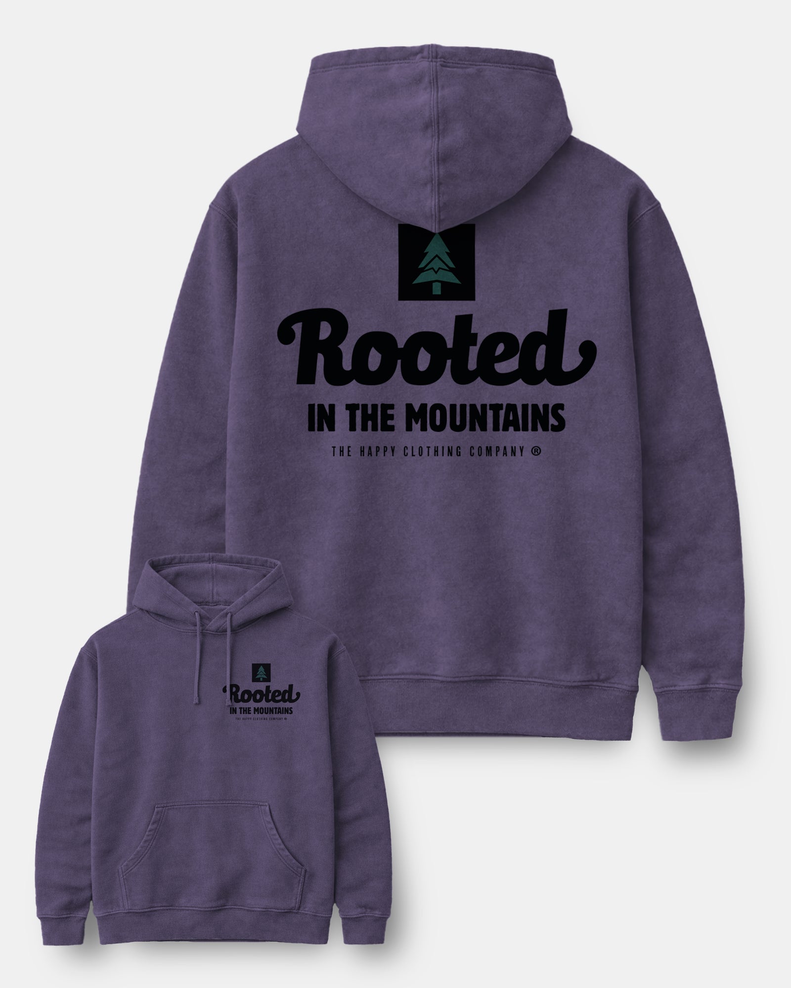 Rooted In The Mountains Nature-Dyed Unisex Hoodie - The Happy Clothing Company