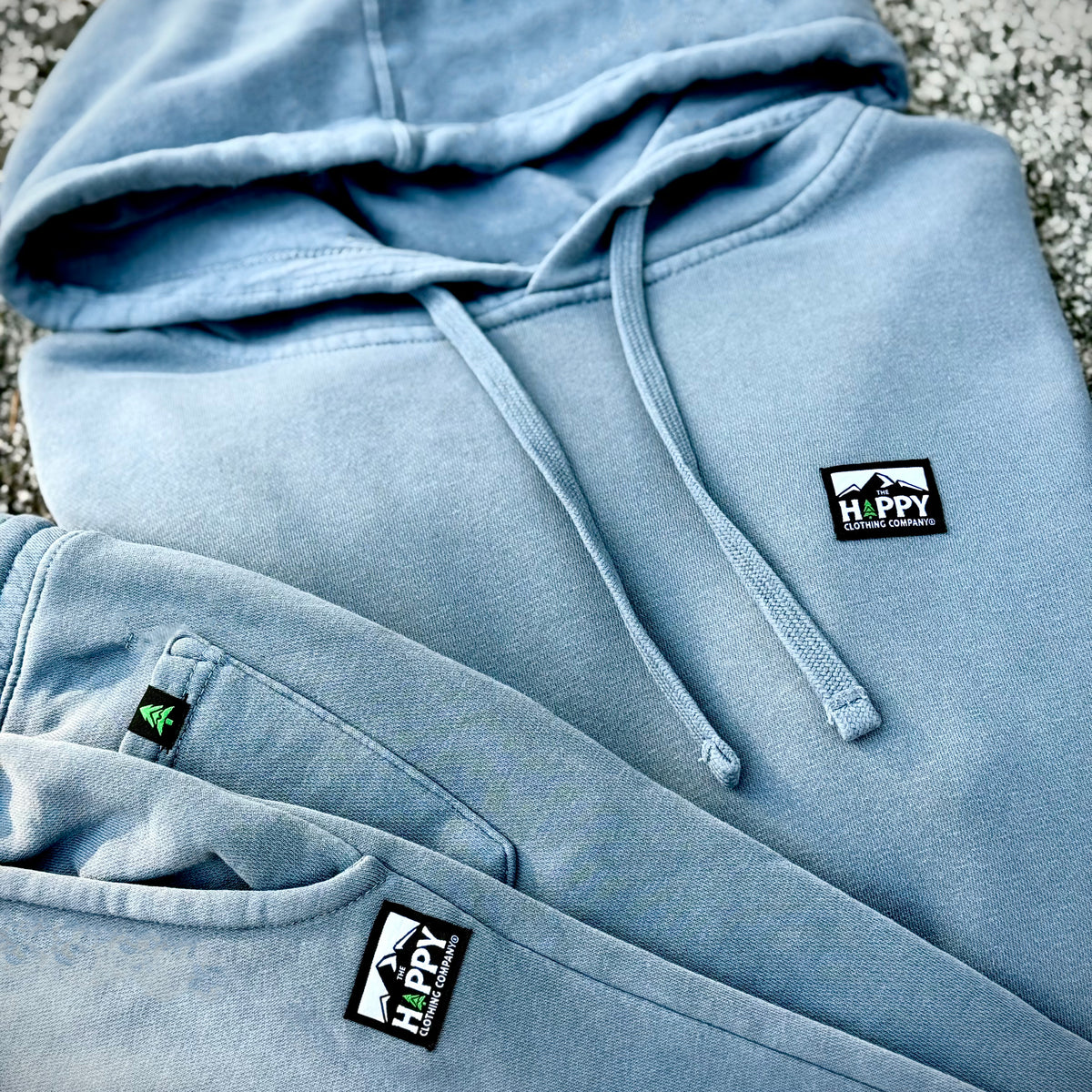 Nature-Dyed Full Sweatsuit w / Logo Label - The Happy Clothing Company