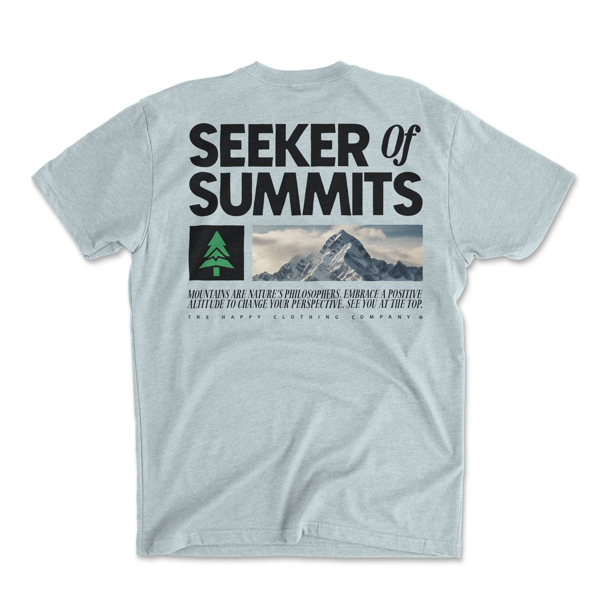 Seeker Of Summits Back Print 'Explorer Tee' | Lightweight Blend |