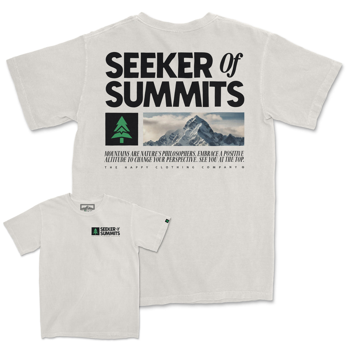 Seeker Of Summits Back Print &#39;Vintage Tee&#39; | Oversized Heavyweight |