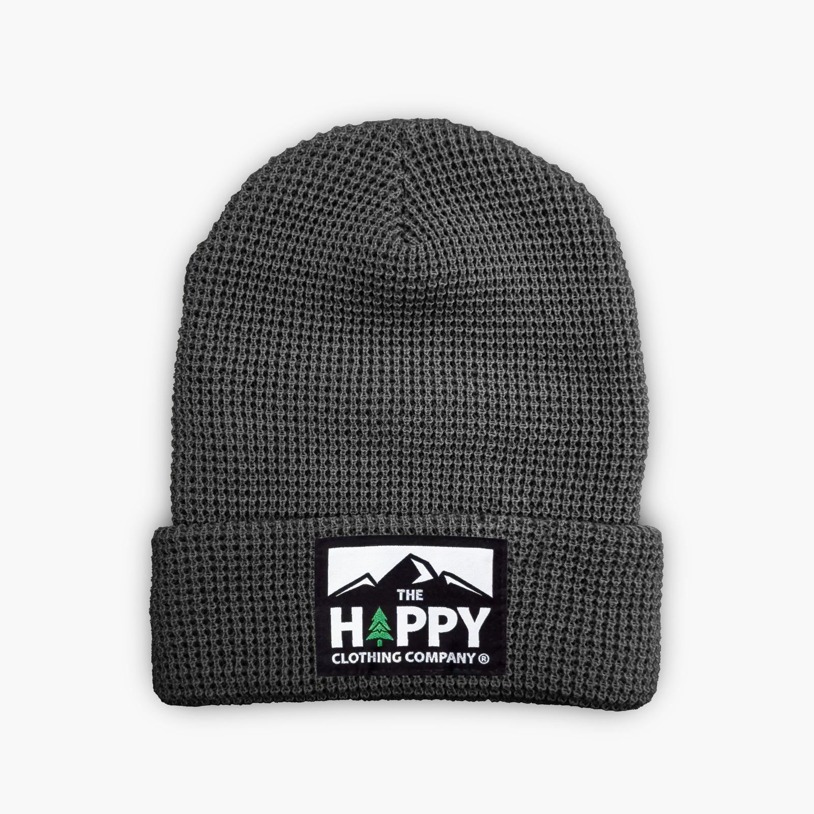 Logo Label Waffle Cuffed Beanie - The Happy Clothing Company