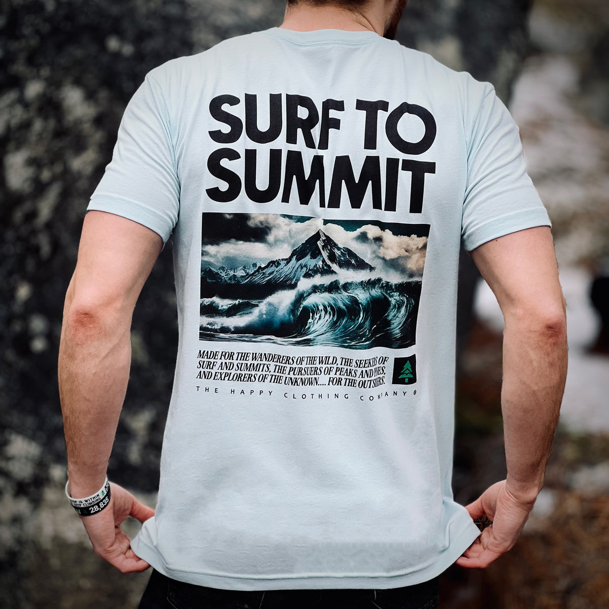 Surf To Summit Back Print &#39;Explorer Tee&#39; | Lightweight Blend |