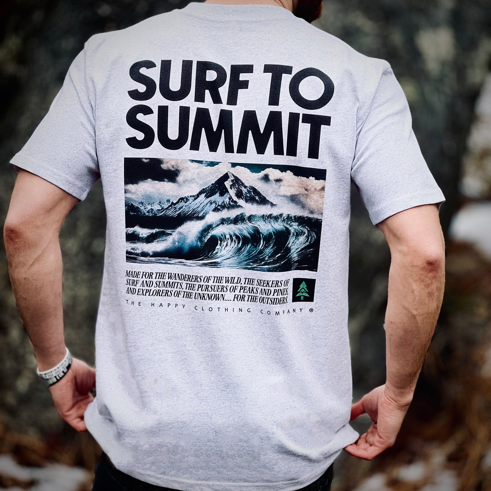 Surf To Summit Back Print 'Lifestyle Tee' | Premium Heavyweight | - The Happy Clothing Company