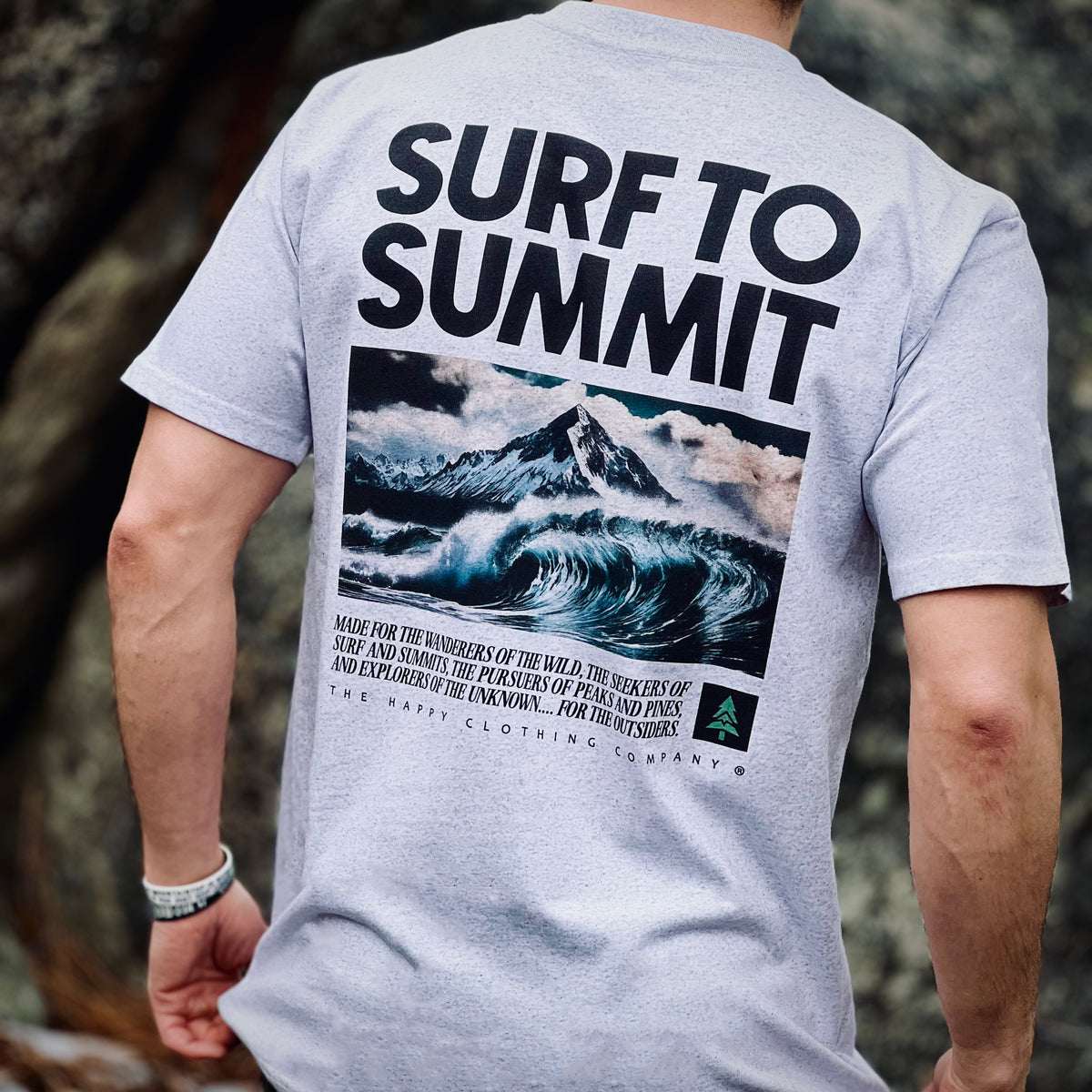Surf To Summit Back Print 'Lifestyle Tee' | Premium Heavyweight | - The Happy Clothing Company