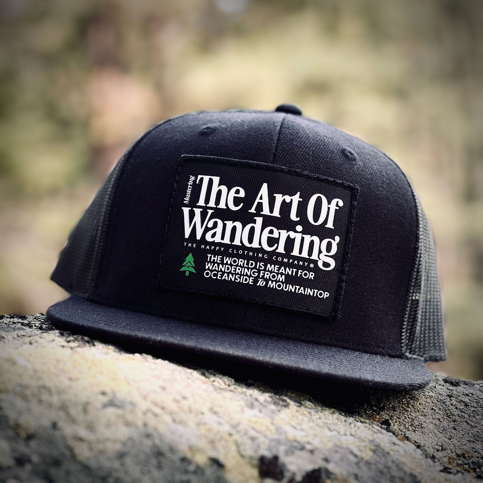 The Art Of Wandering Printed Patch Wool Front Snapback - The Happy Clothing Company