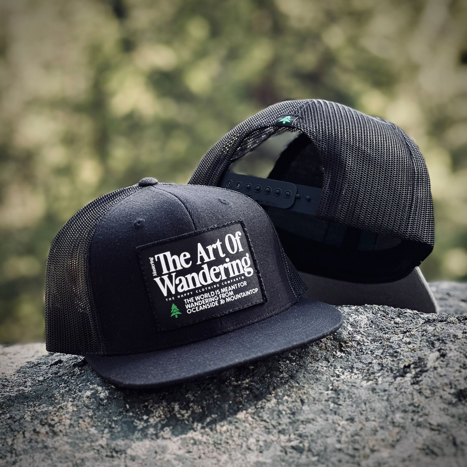 The Art Of Wandering Printed Patch Wool Front Snapback - The Happy Clothing Company