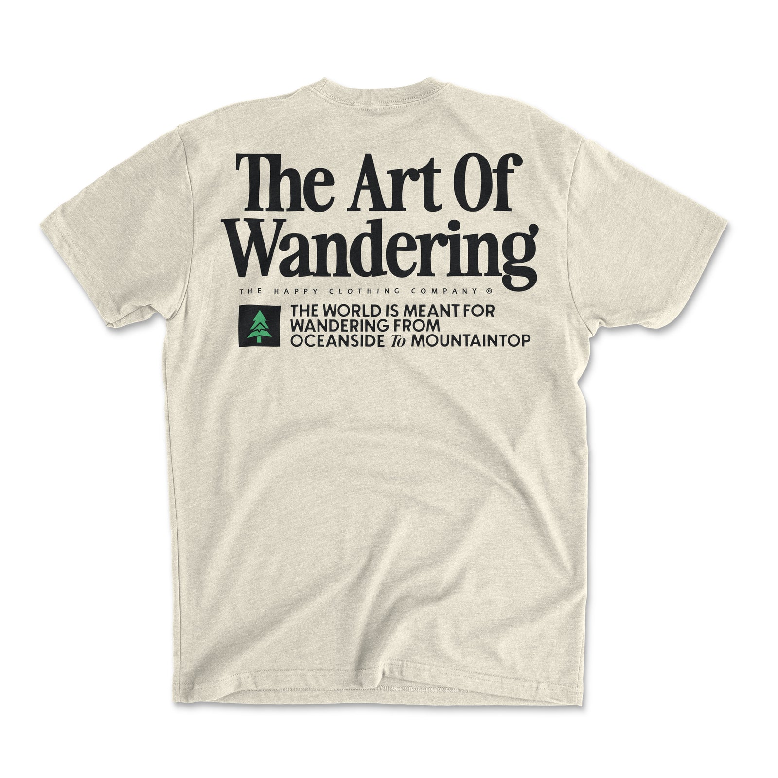 The Art Of Wandering Back Print 'Explorer Tee' | Lightweight Blend | - The Happy Clothing Company