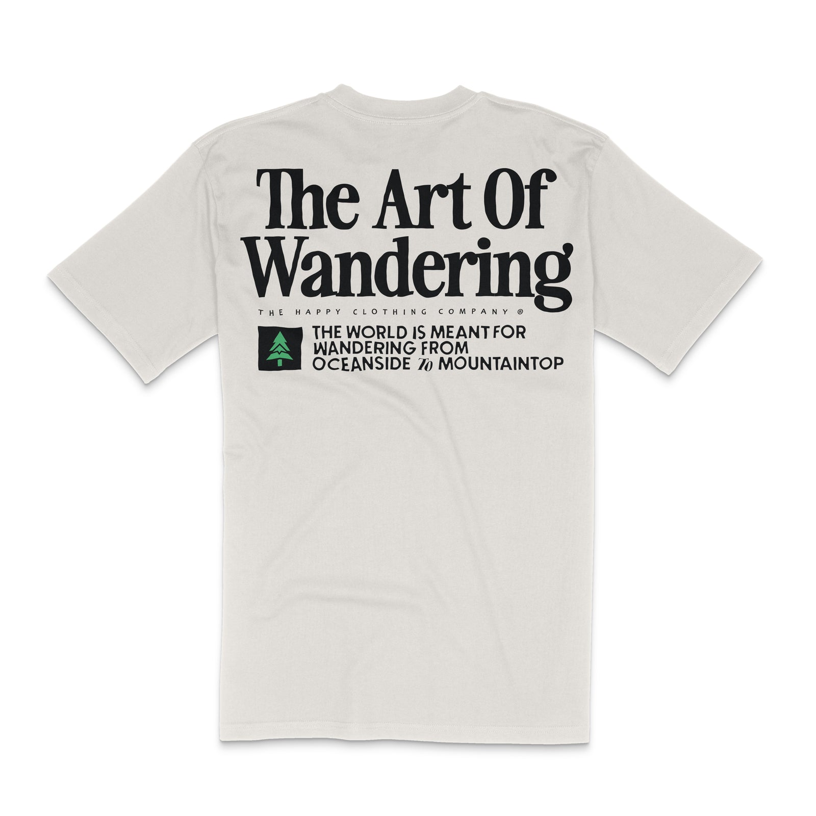 The Art Of Wandering Back Print 'Lifestyle Tee' | Premium Heavyweight | - The Happy Clothing Company