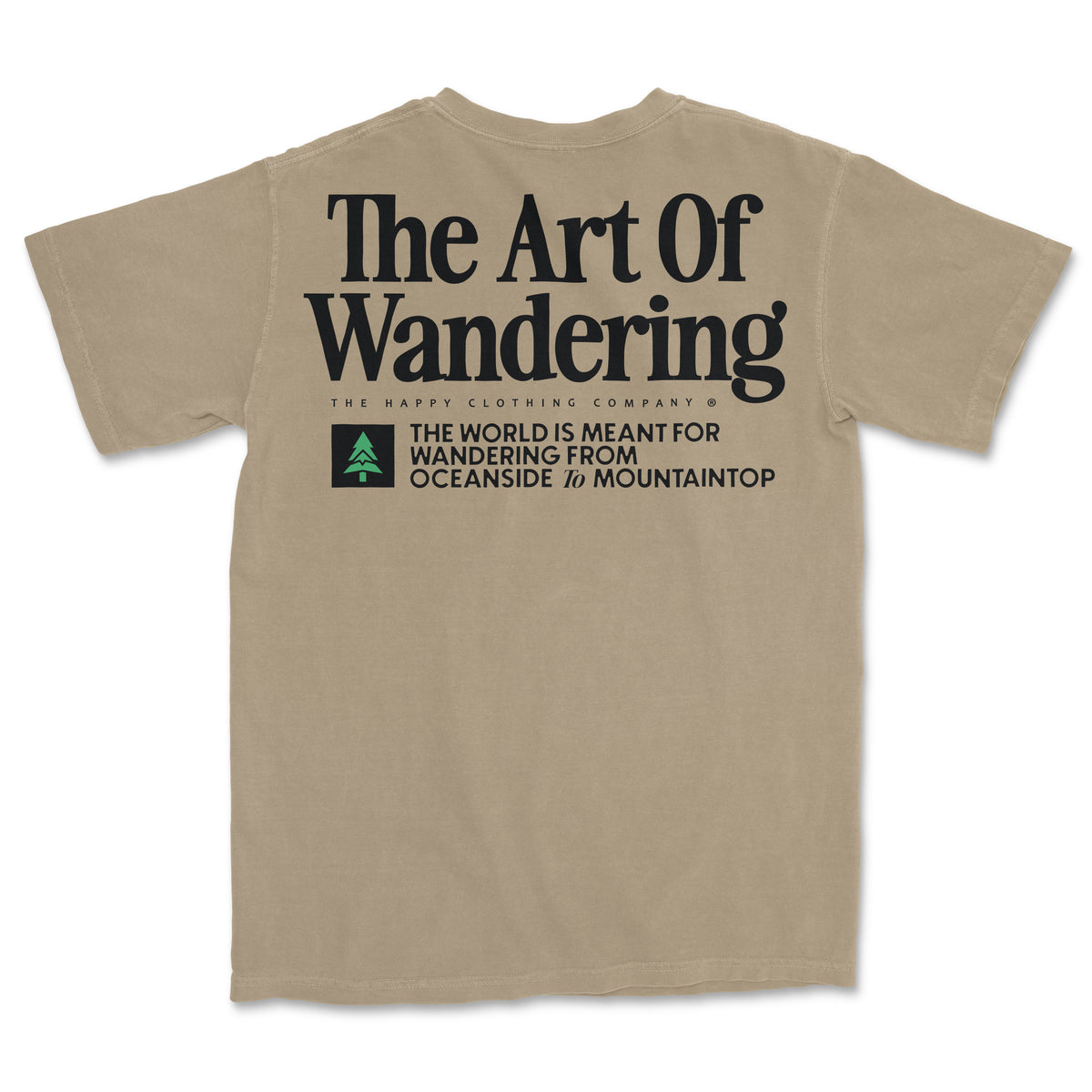 The Art Of Wandering Back Print 'Vintage Tee' | Oversized Heavyweight | - The Happy Clothing Company