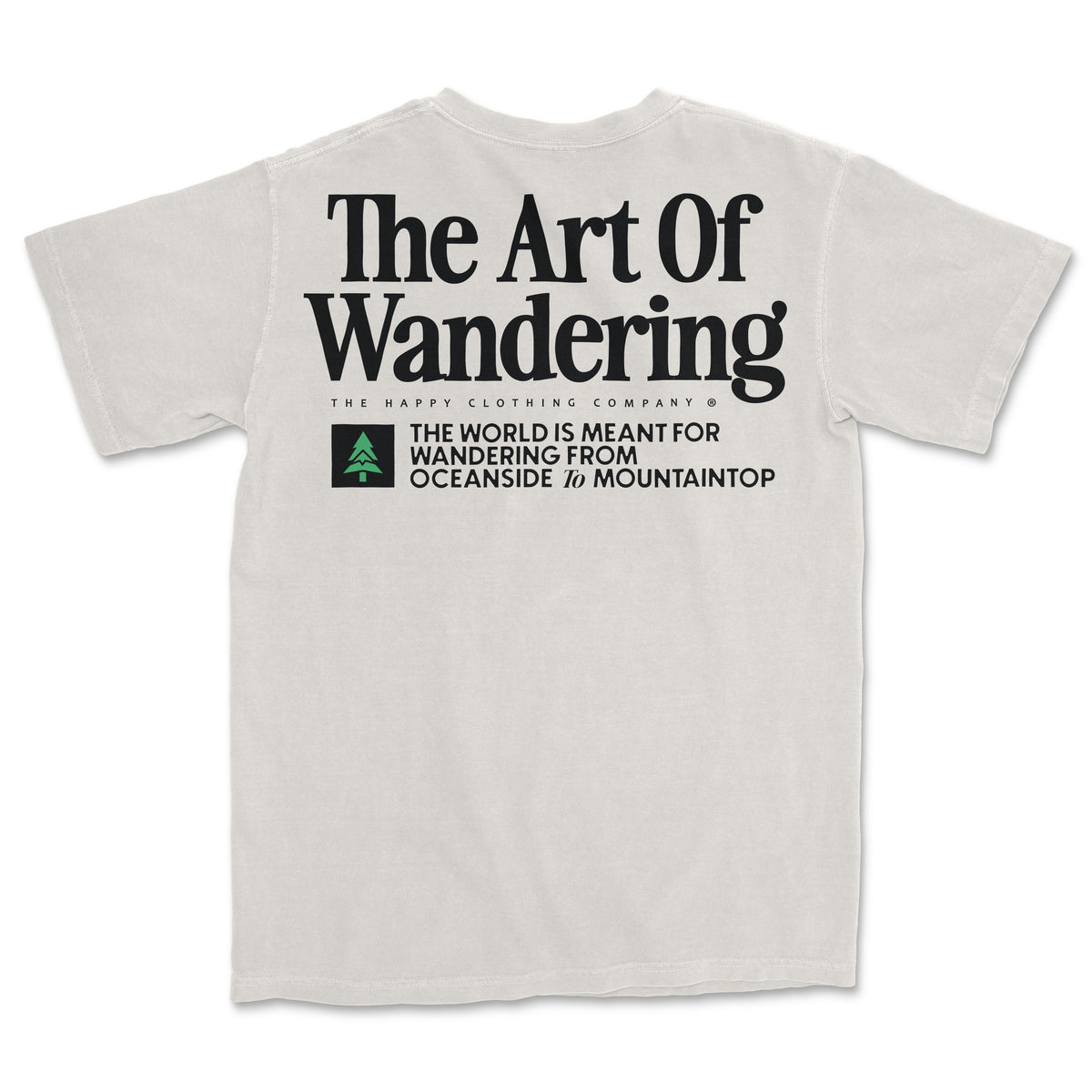 The Art Of Wandering Back Print 'Vintage Tee' | Oversized Heavyweight | - The Happy Clothing Company