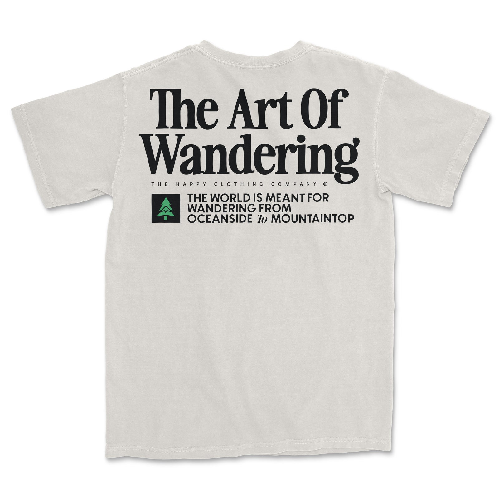 The Art Of Wandering Back Print 'Vintage Tee' | Oversized Heavyweight | - The Happy Clothing Company