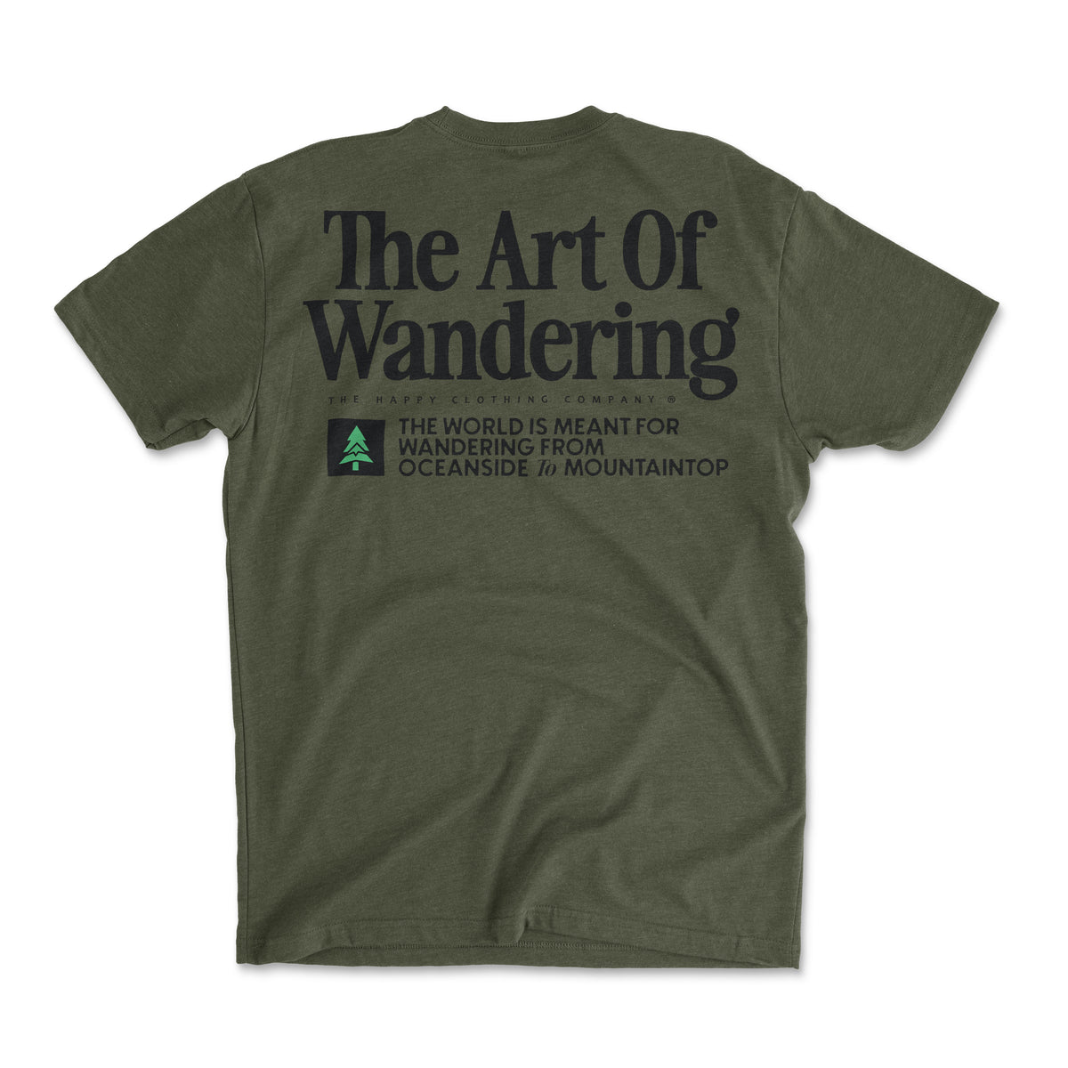 The Art Of Wandering Back Print 'Explorer Tee' | Lightweight Blend | - The Happy Clothing Company