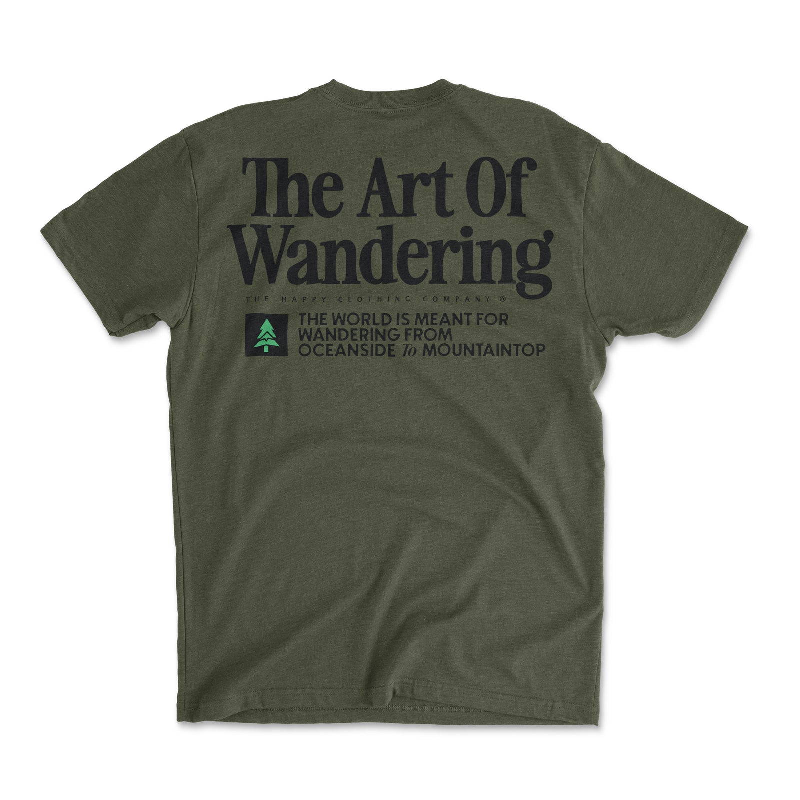 The Art Of Wandering Back Print 'Explorer Tee' | Lightweight Blend | - The Happy Clothing Company